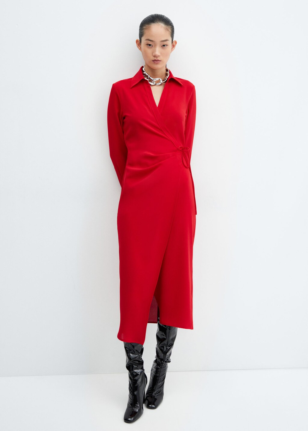 Wrap shirt dress MANGO