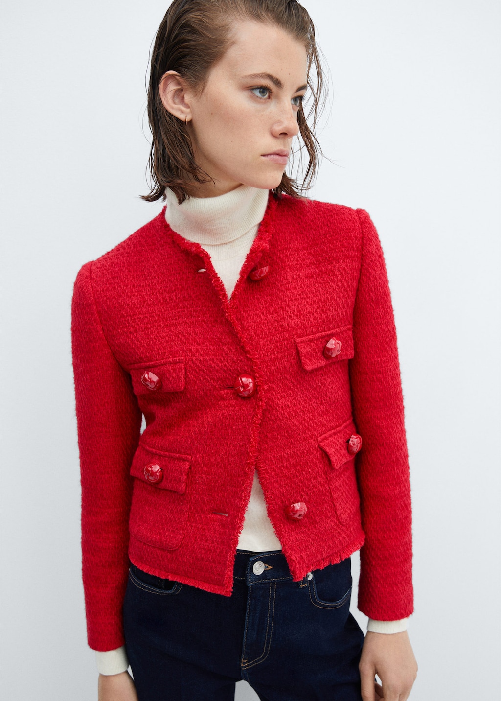 Mango tweed store cotton jacket