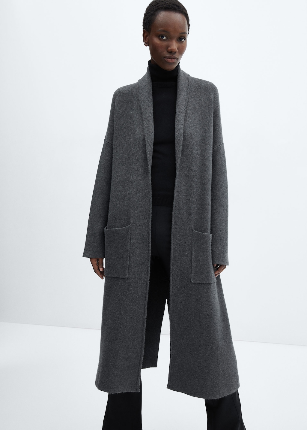 Oversized knitted coat with … curated on LTK