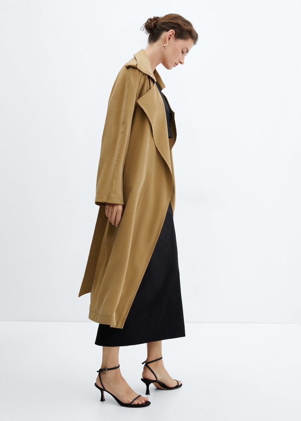 Modal blend trench clearance coat