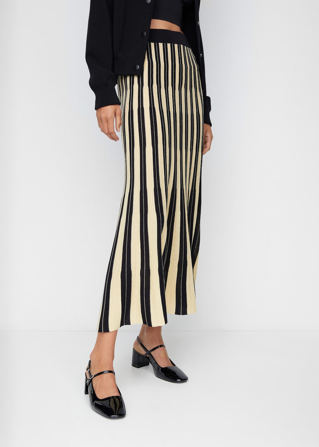Striped maxi skirt knit top