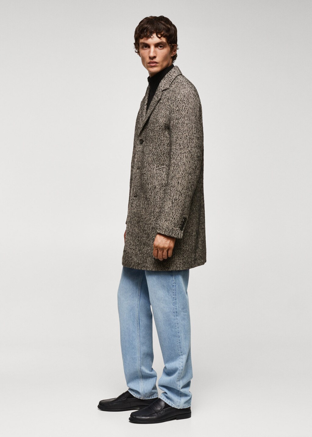 Mango herringbone coat cheap