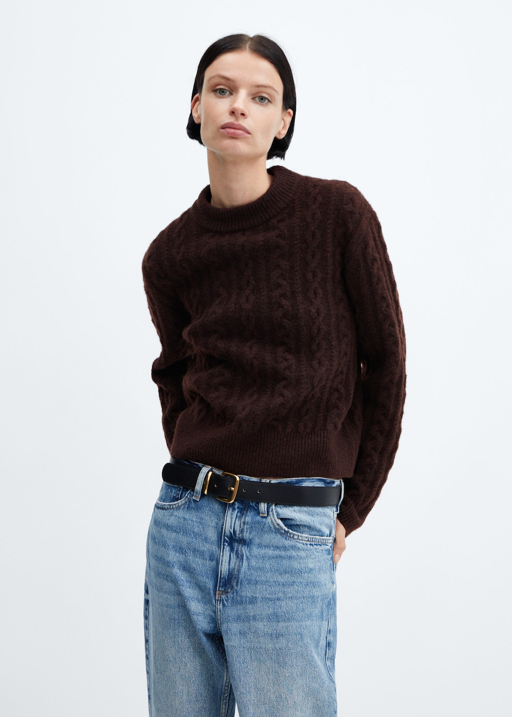 Knitted braided sweater MANGO