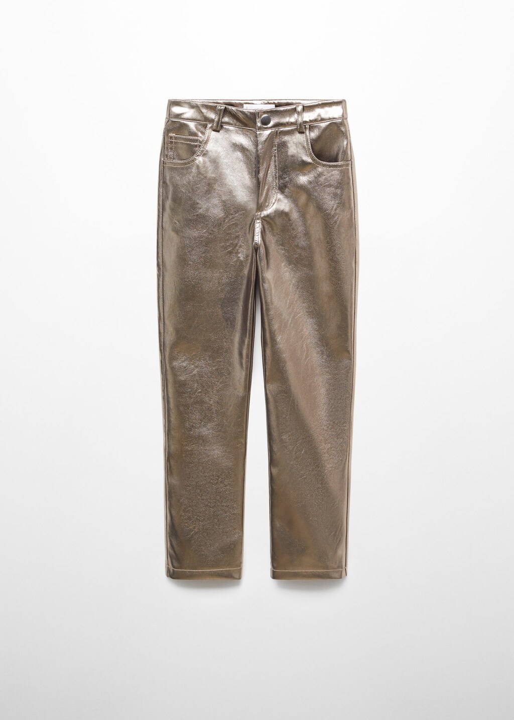 Black Gold Foil Stretchy Pants JEANS Vercini