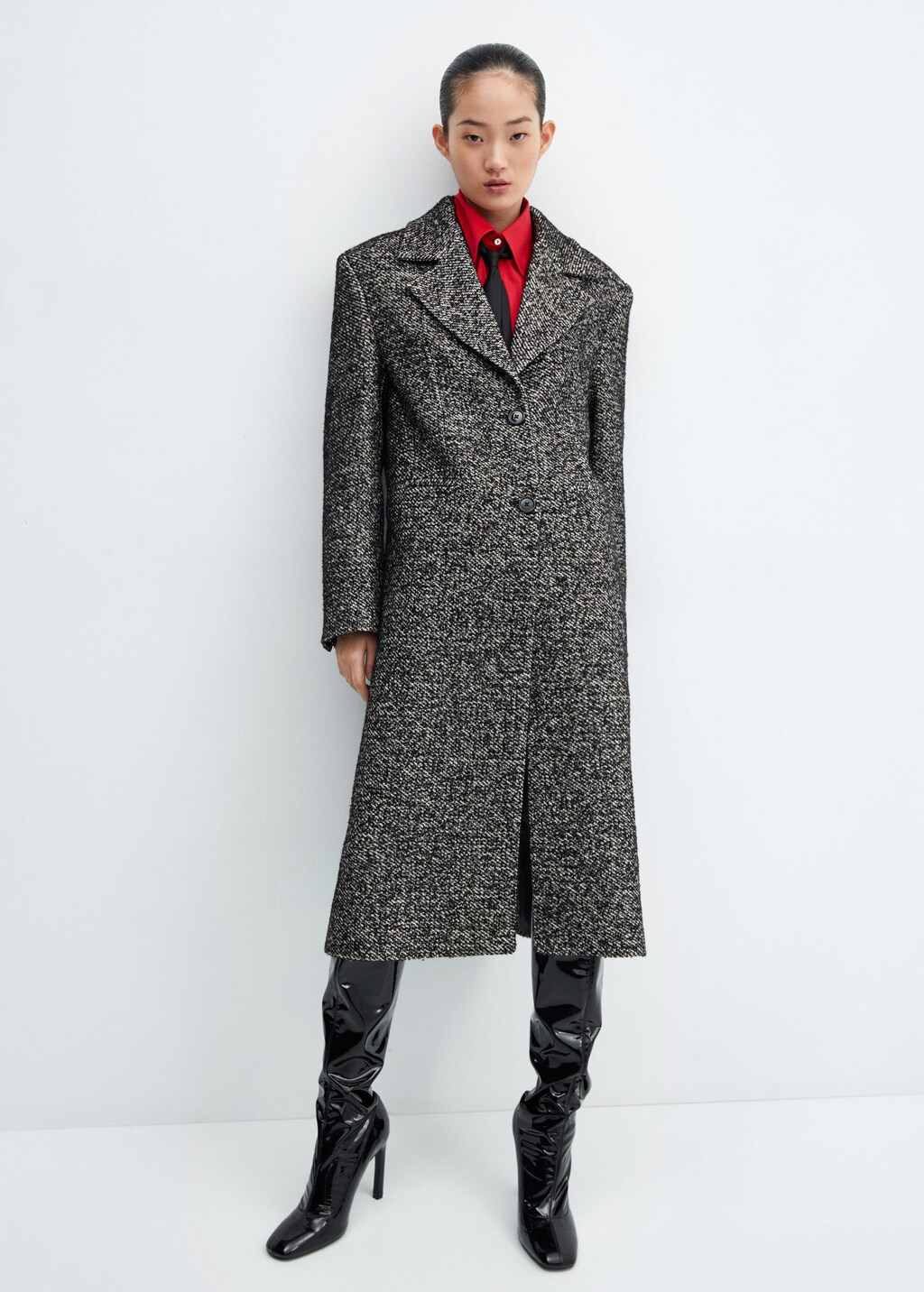 Manteau long gris mango new arrivals