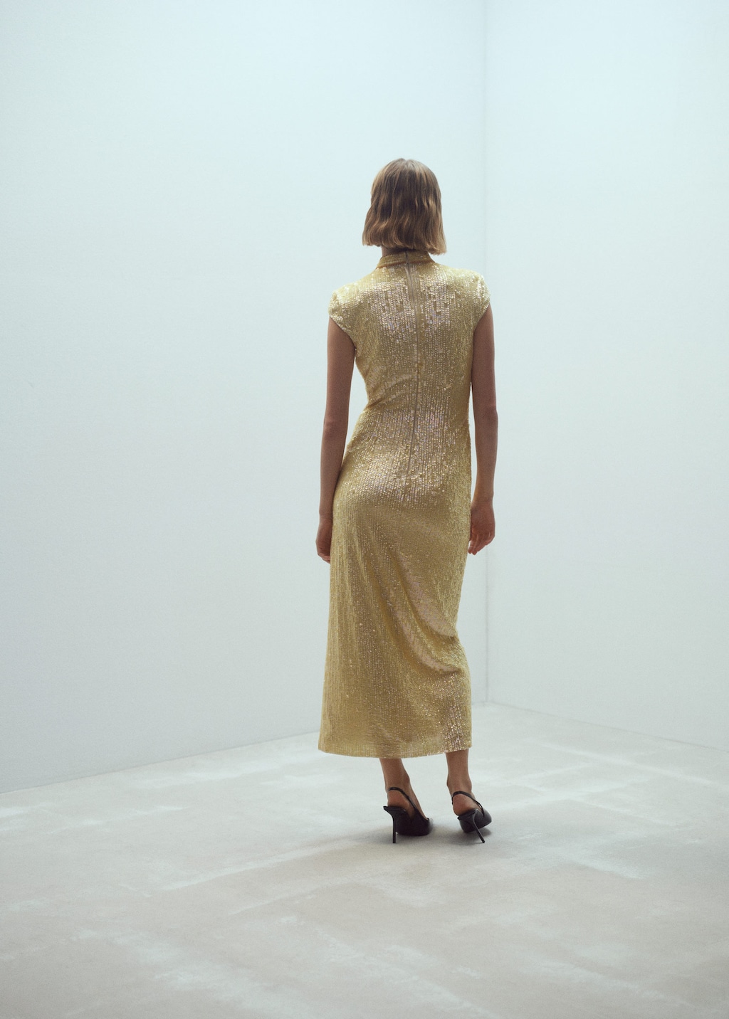 Mango top gold dress