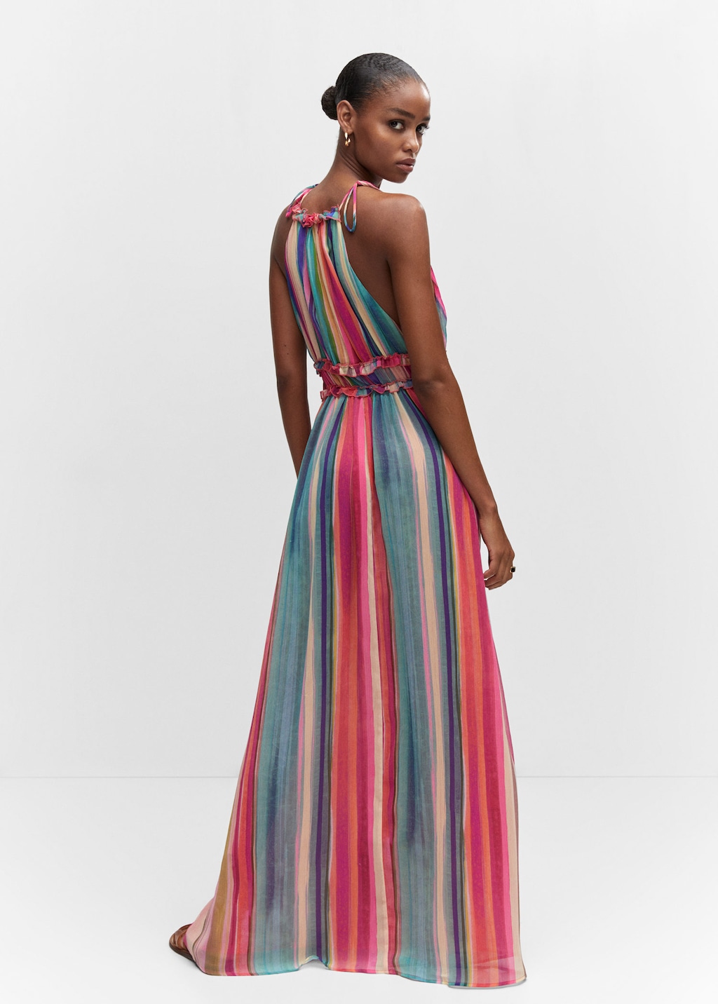 Metallic Chevron Striped Gown