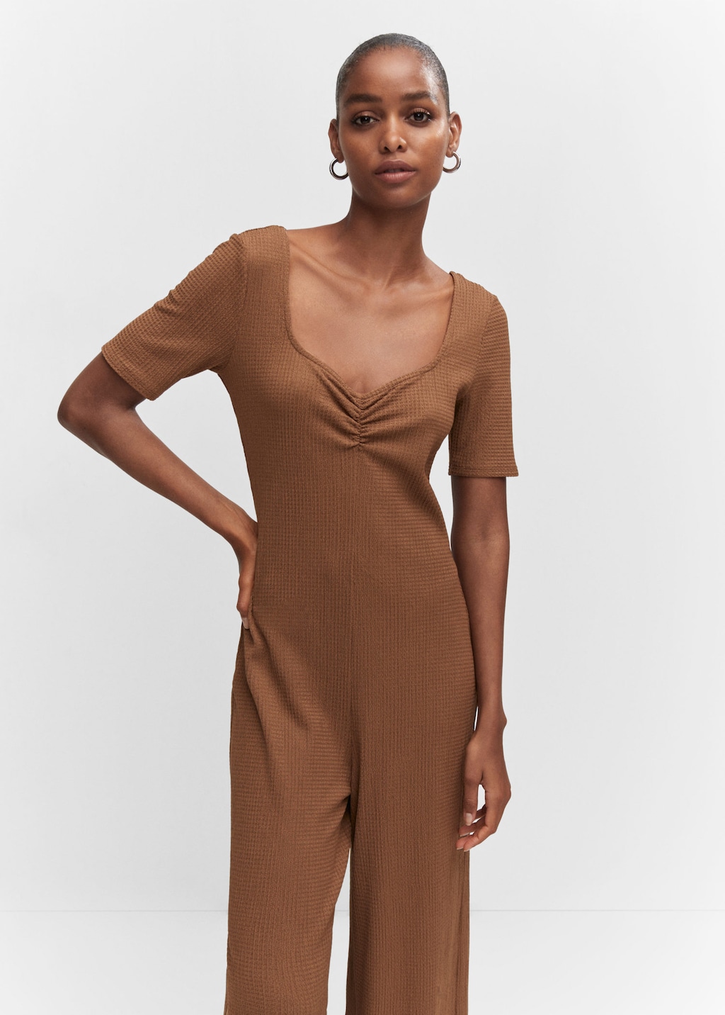 Mango ribbed knit hotsell jumpsuit