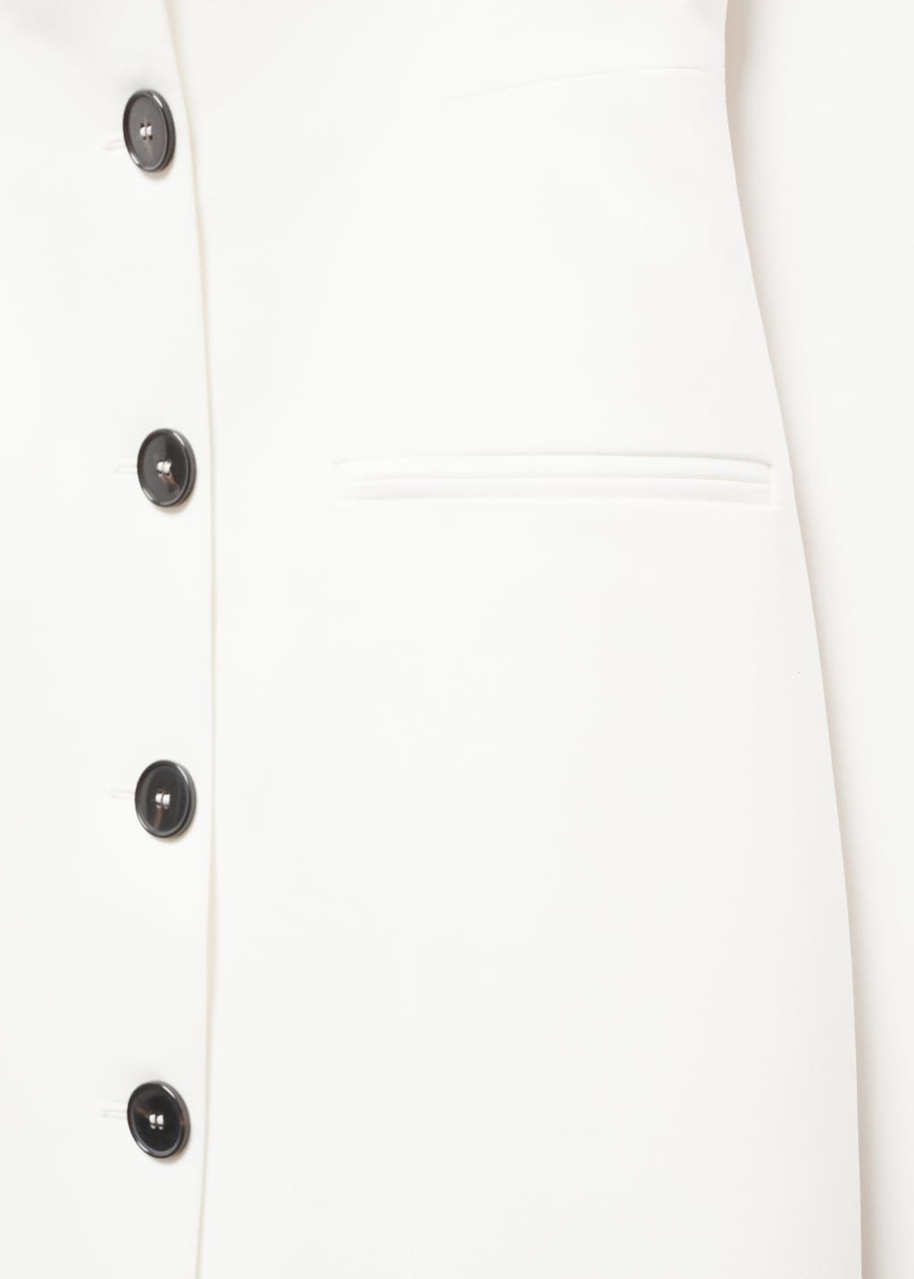 White dress with cheap black buttons