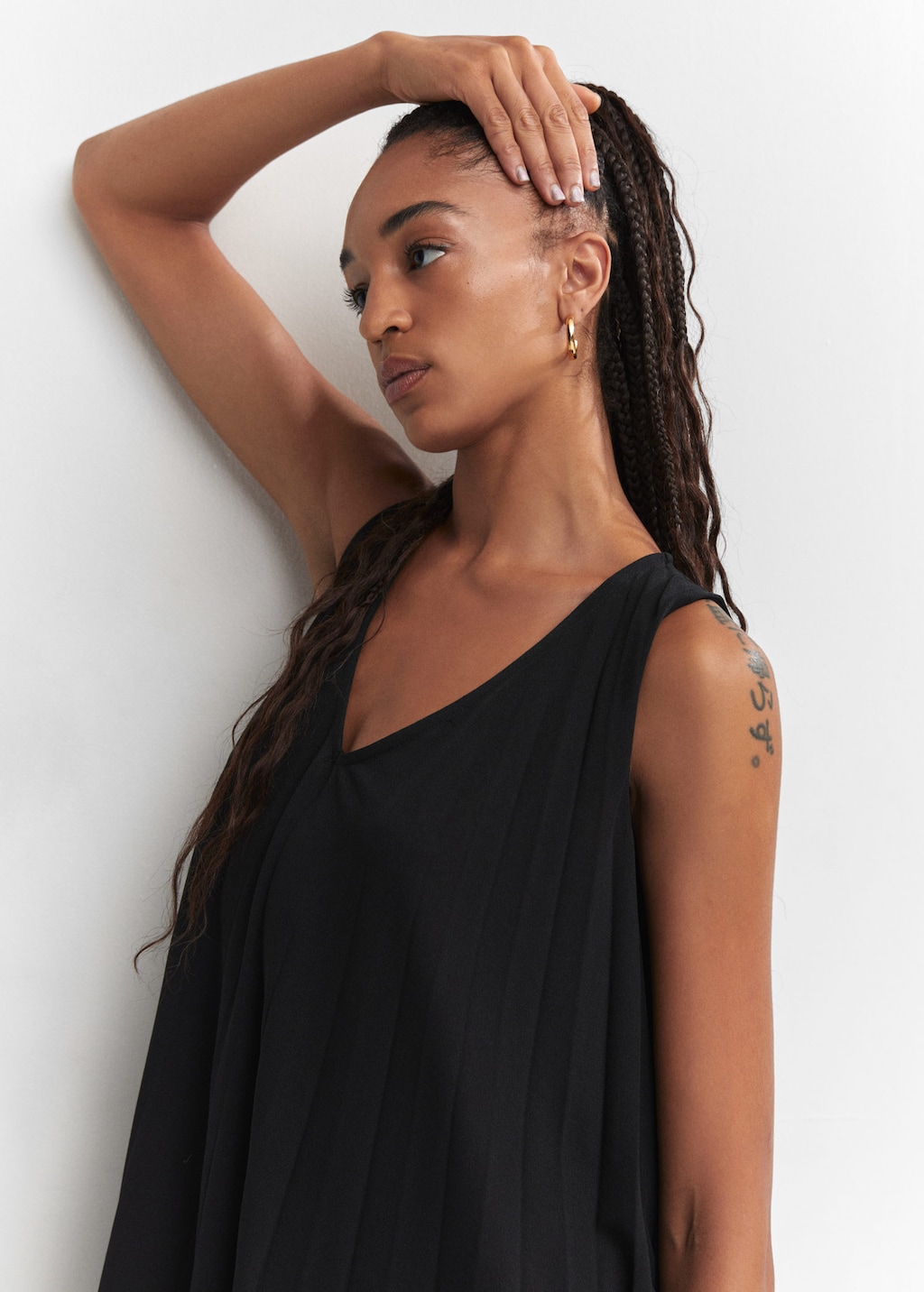 Mango robe midi plissée cheap