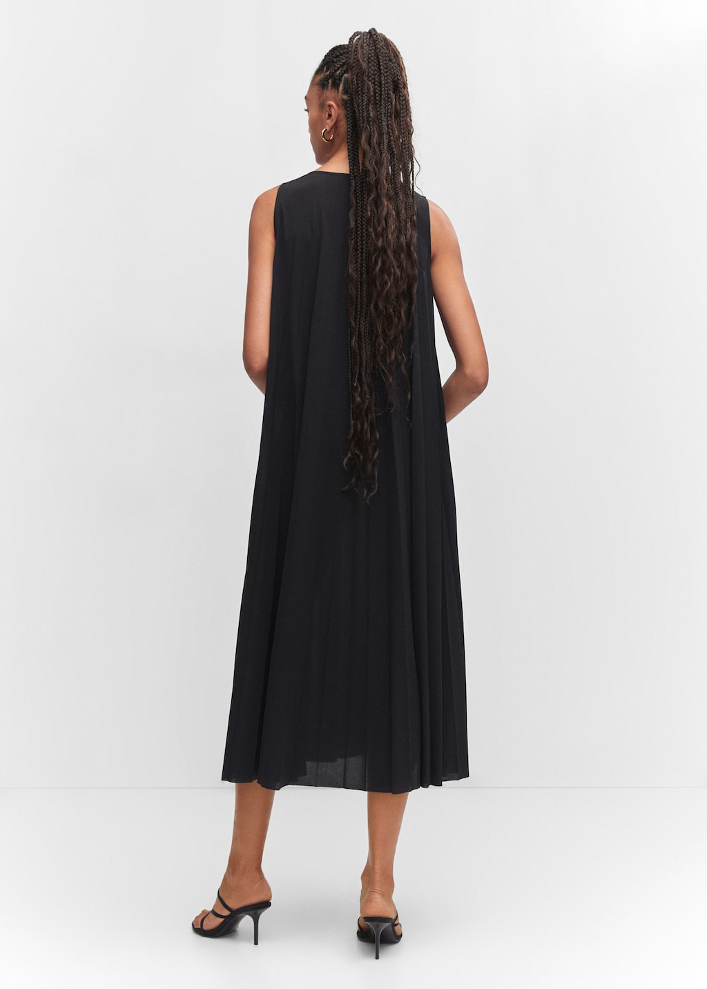 Mango pleated bicolor dress top