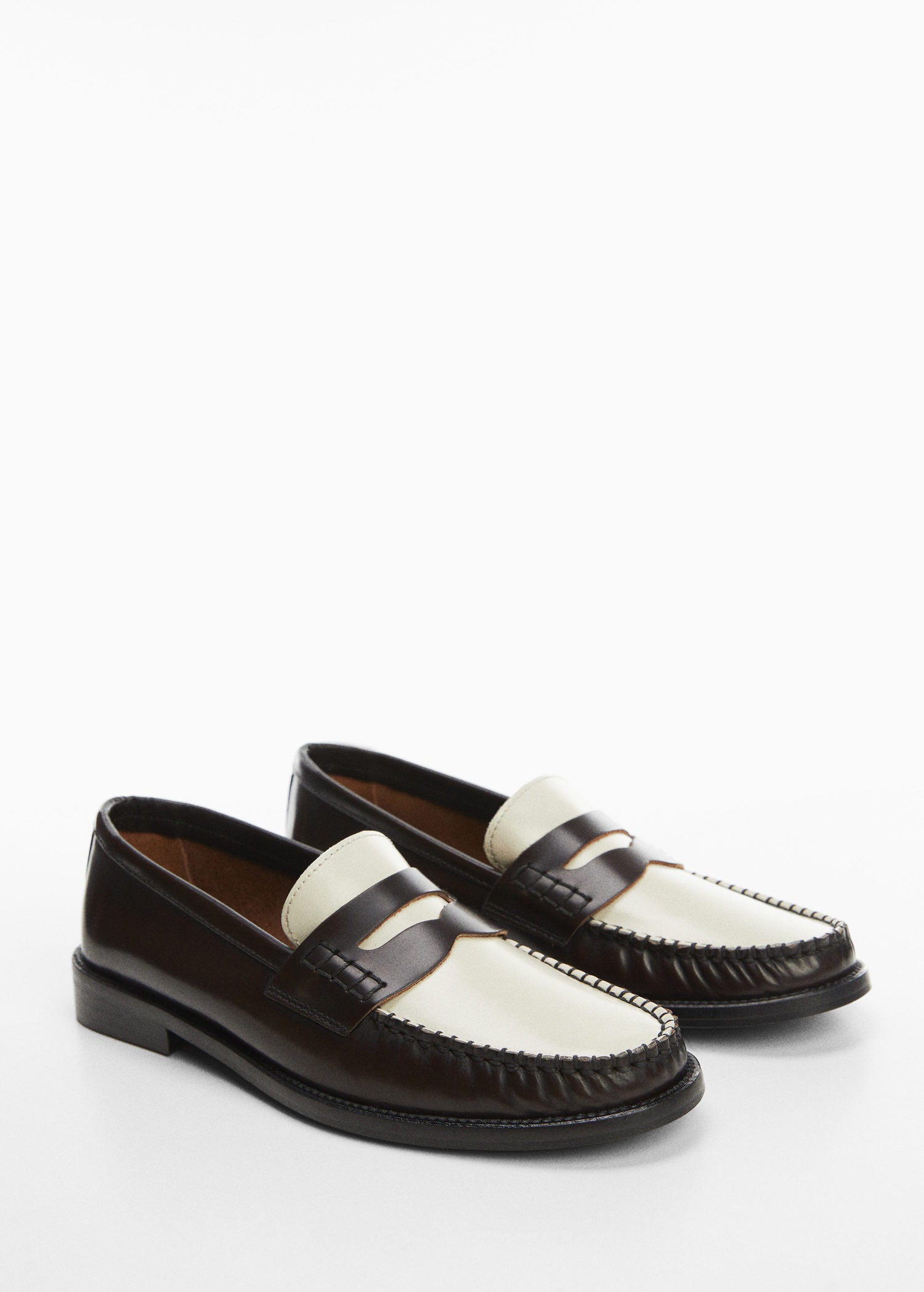 Leather penny loafers | MANGO