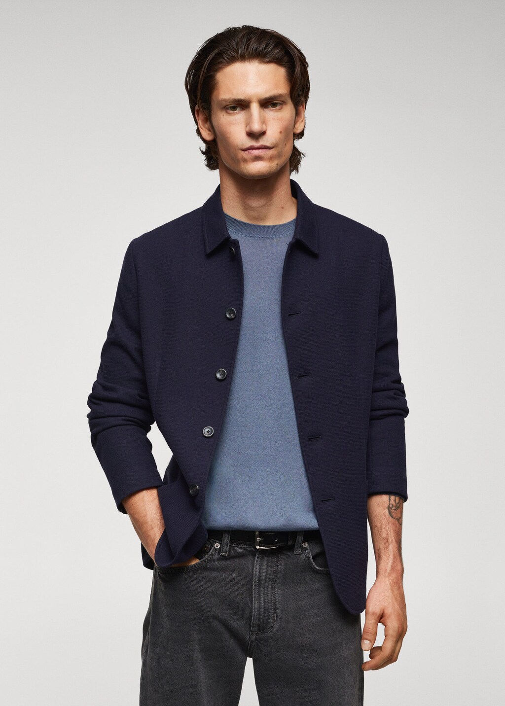 Mens navy shop cotton jacket