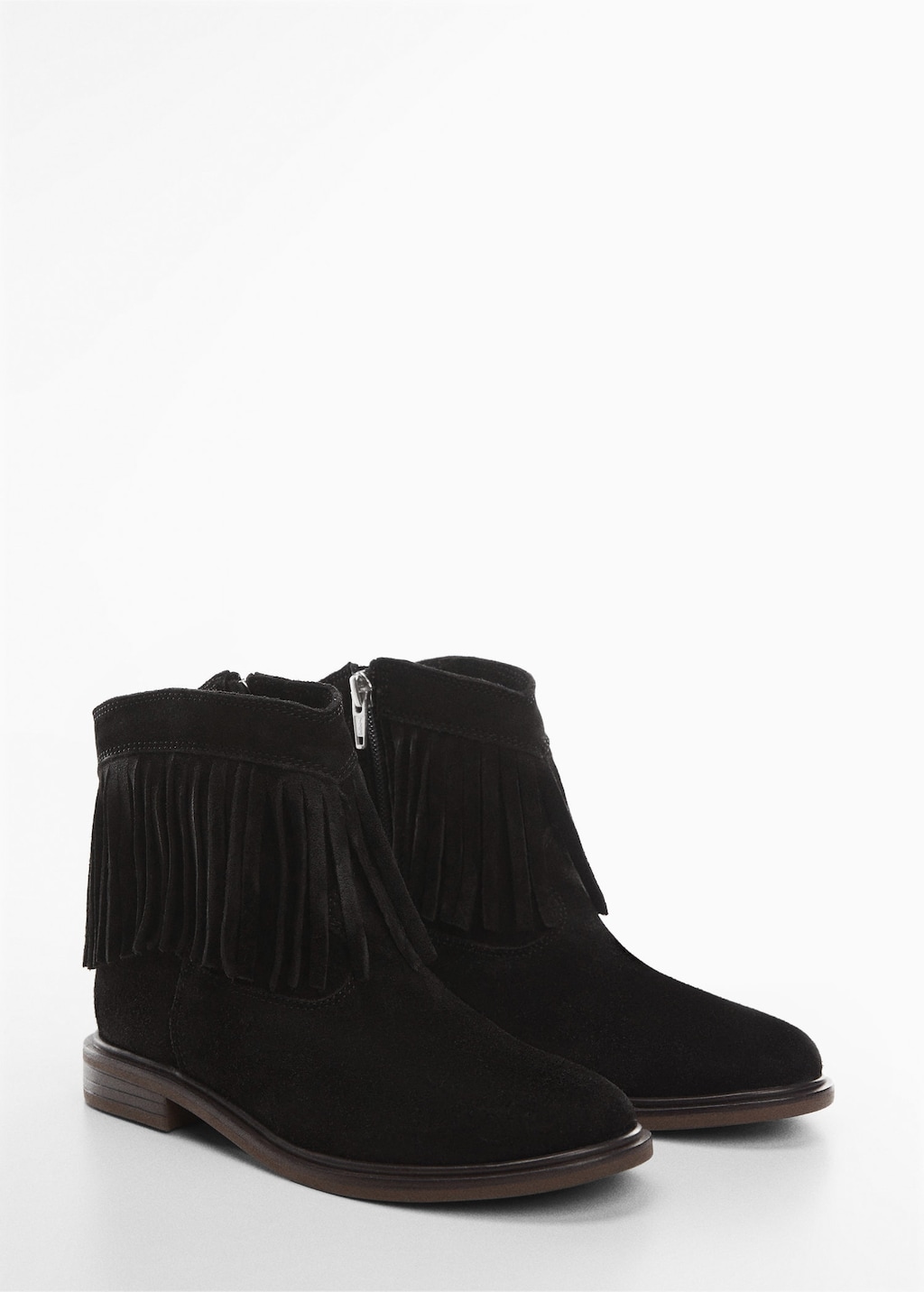 Fringed leather boots MANGO
