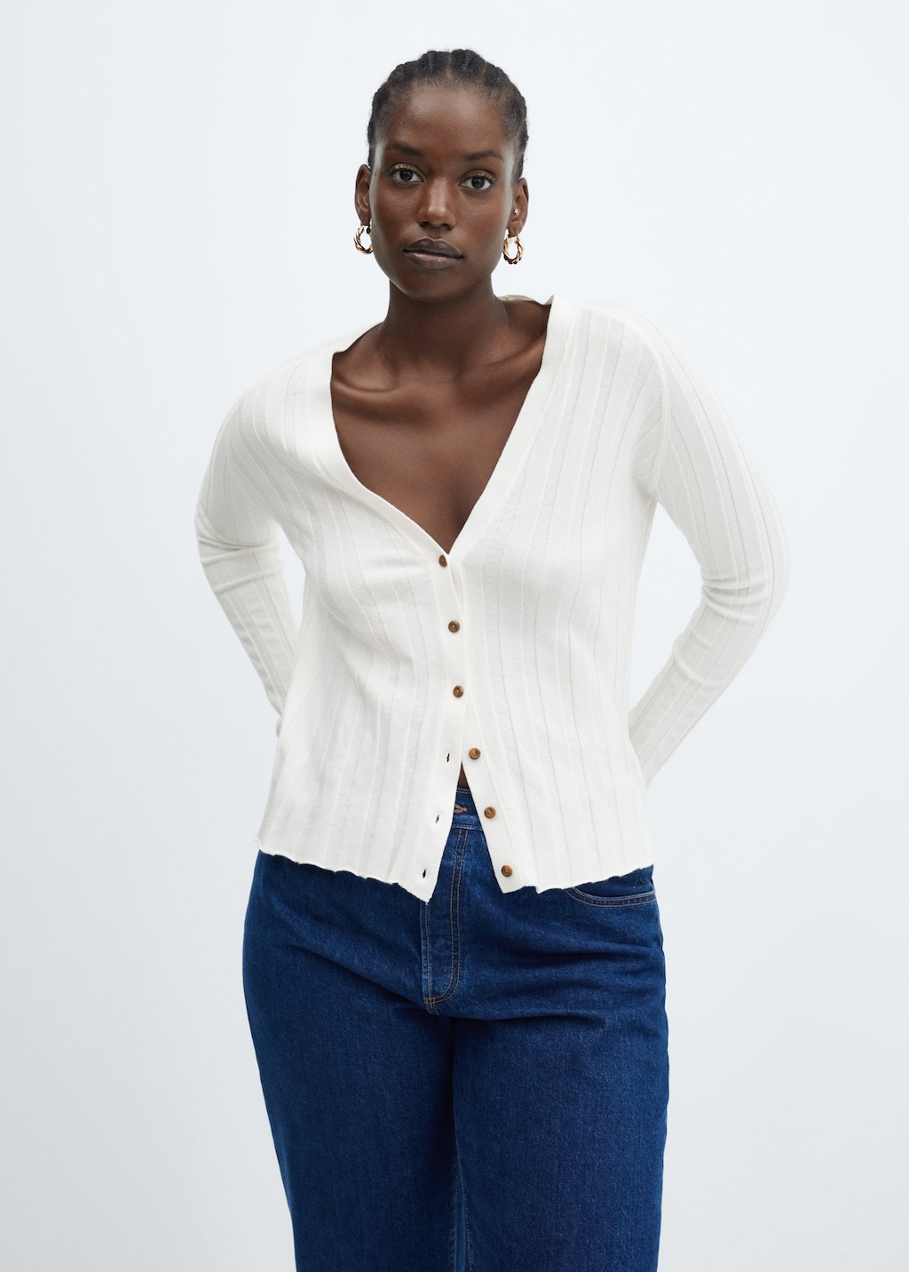 Mango 2025 ribbed cardigan