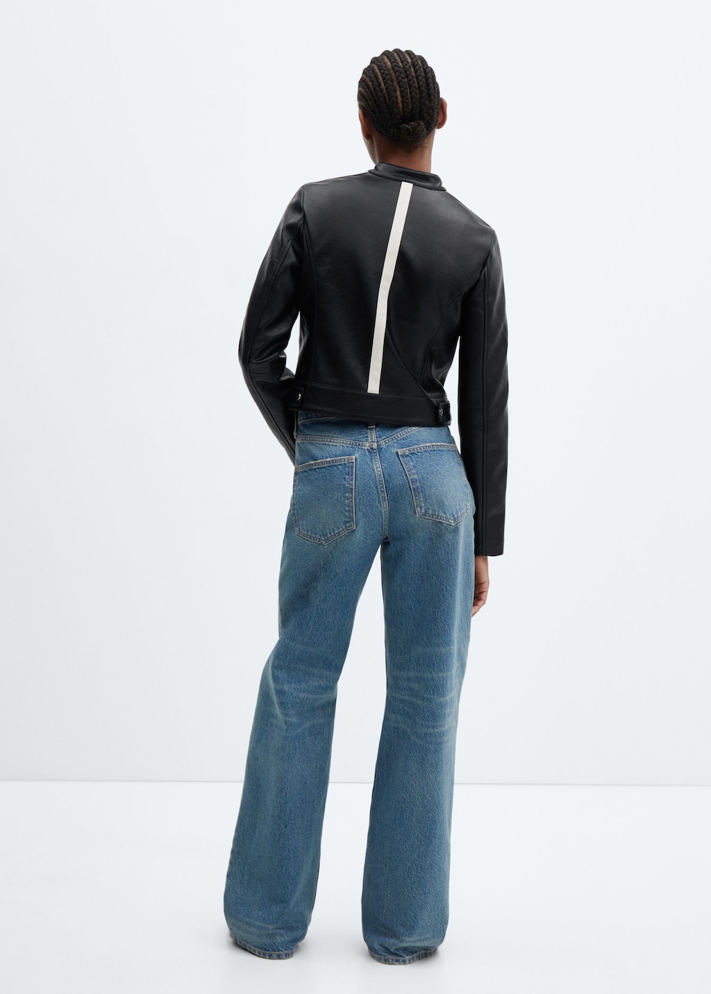 Faux leather biker jacket MANGO