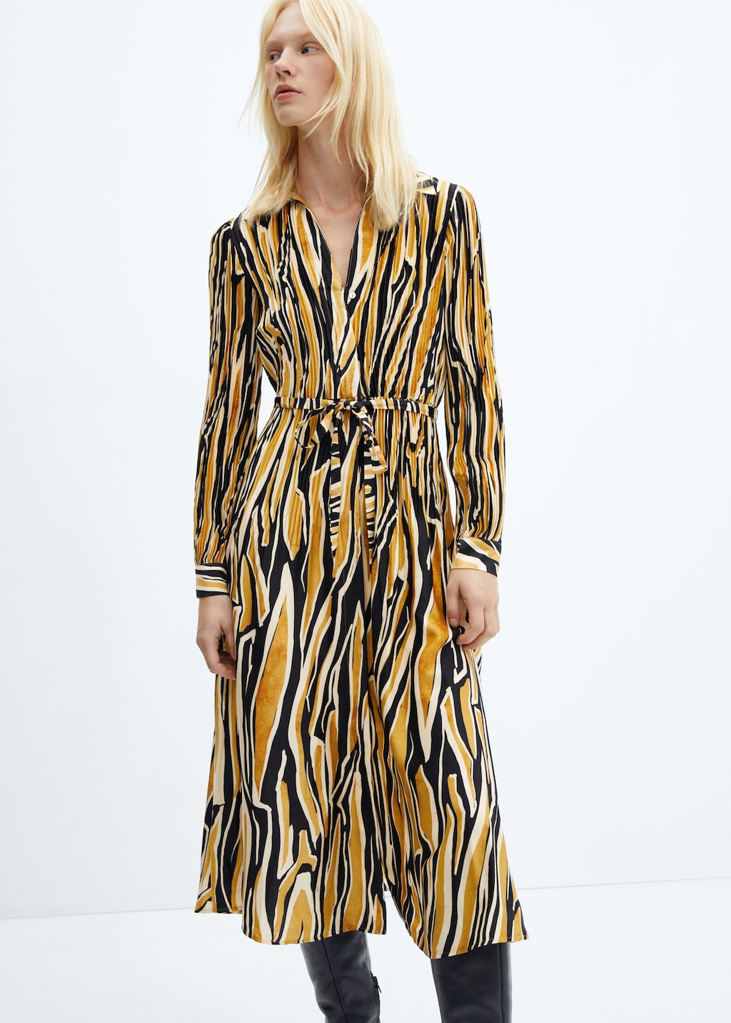 Printed shirt store dress mango