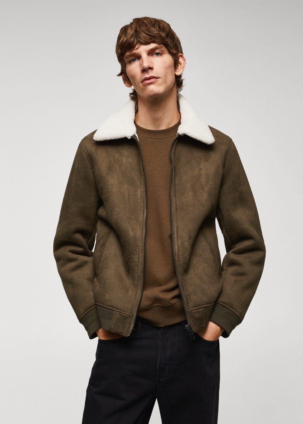 Mango top shearling jacket