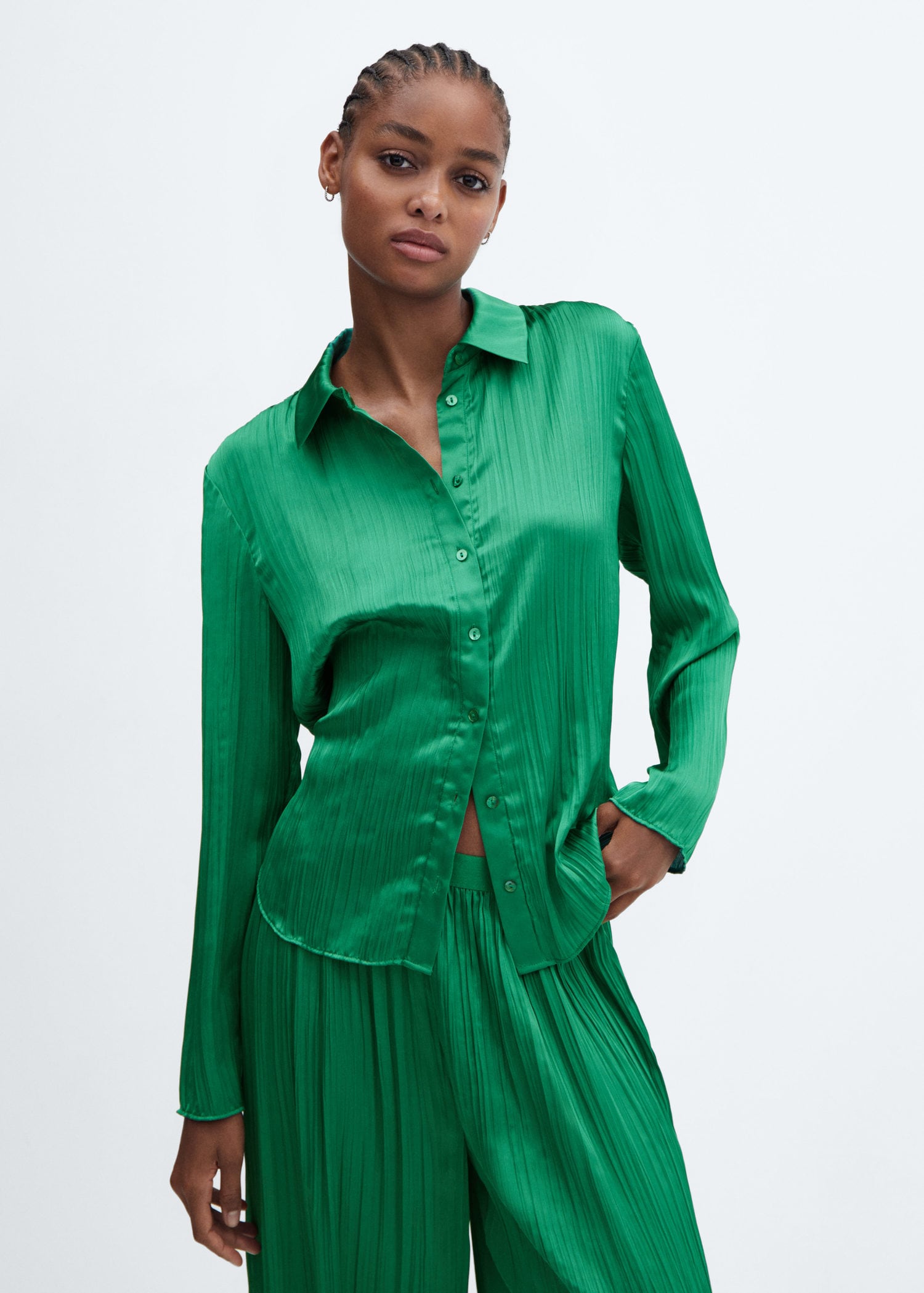 Pleated Shirt - Green