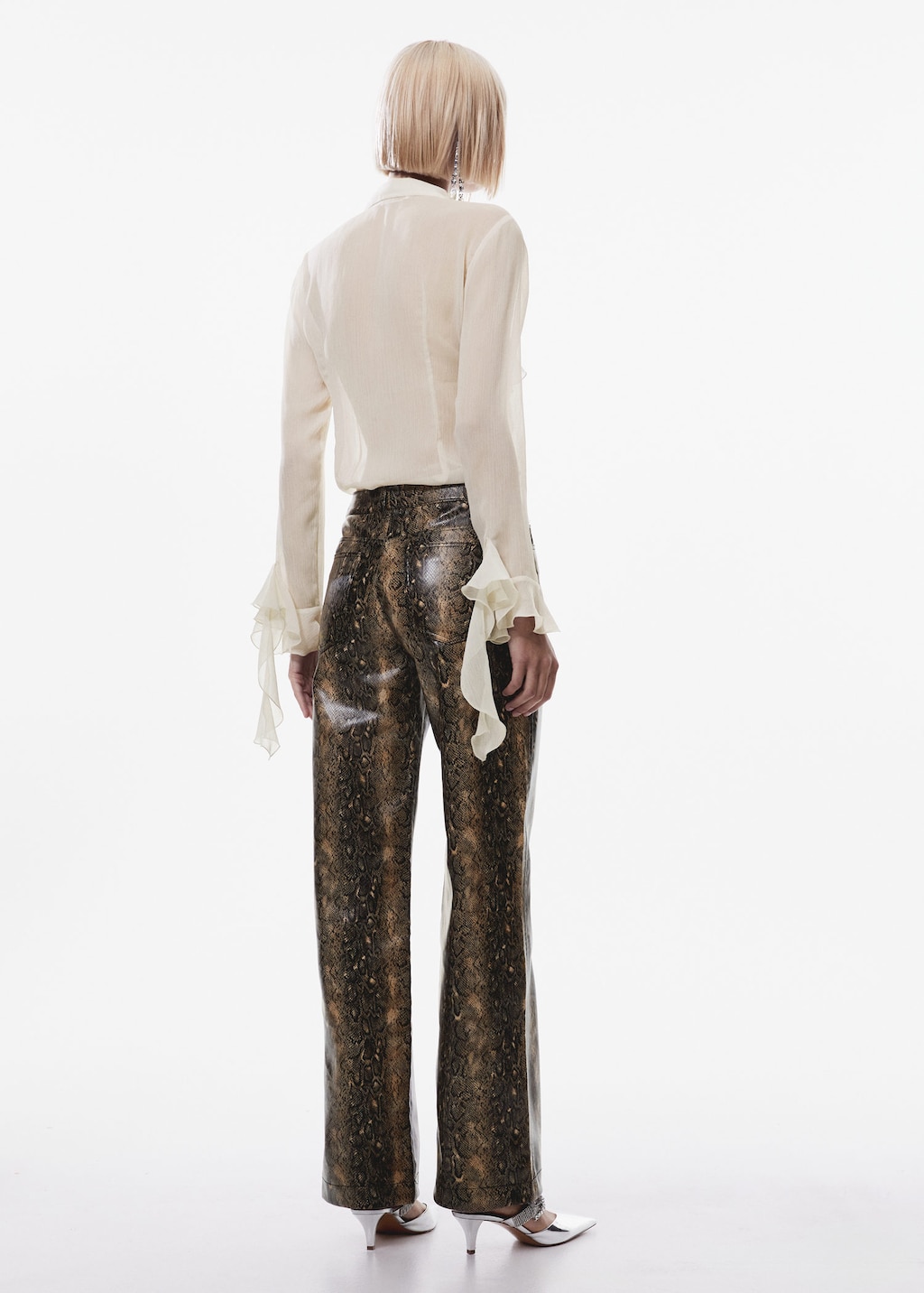 Snake print trousers