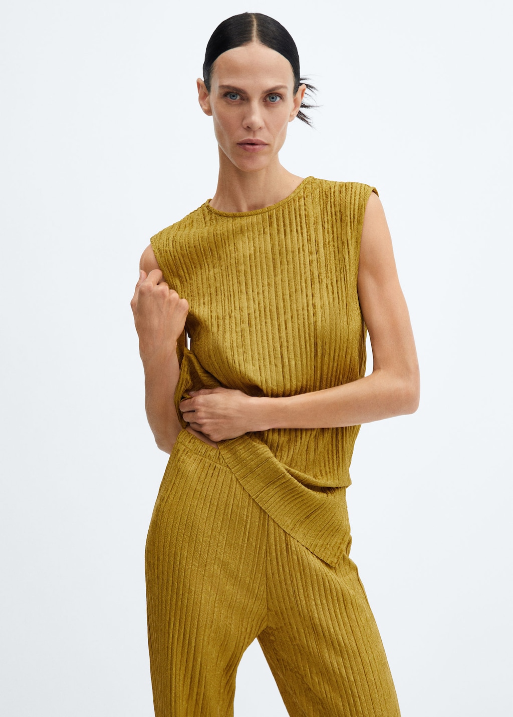 Mango yellow shop trousers