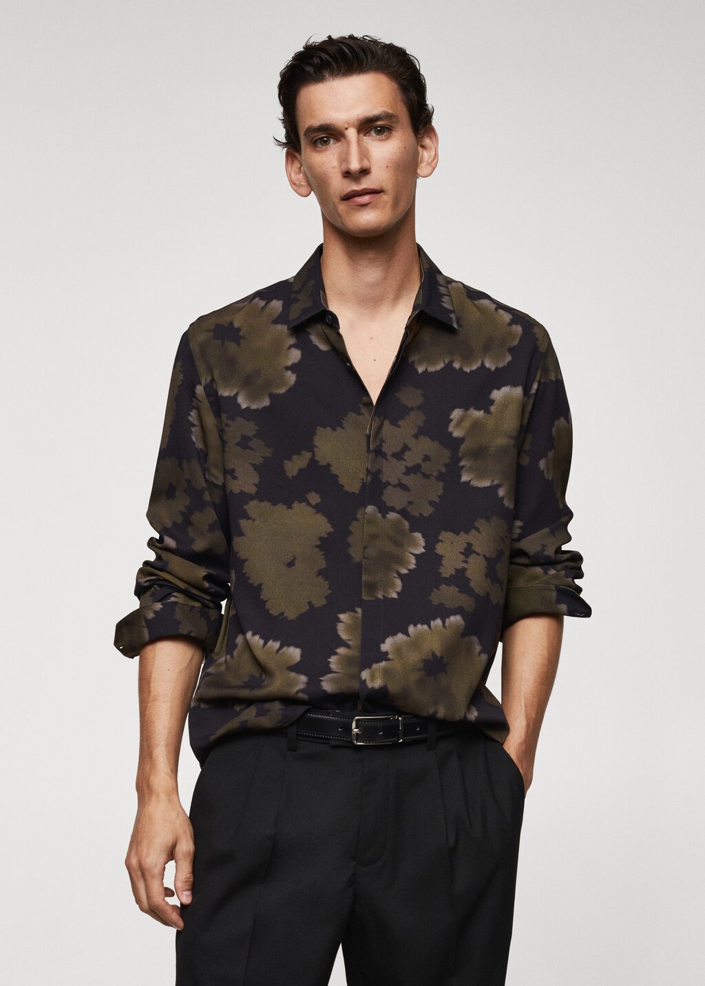 Camisa fluida estampada new arrivals