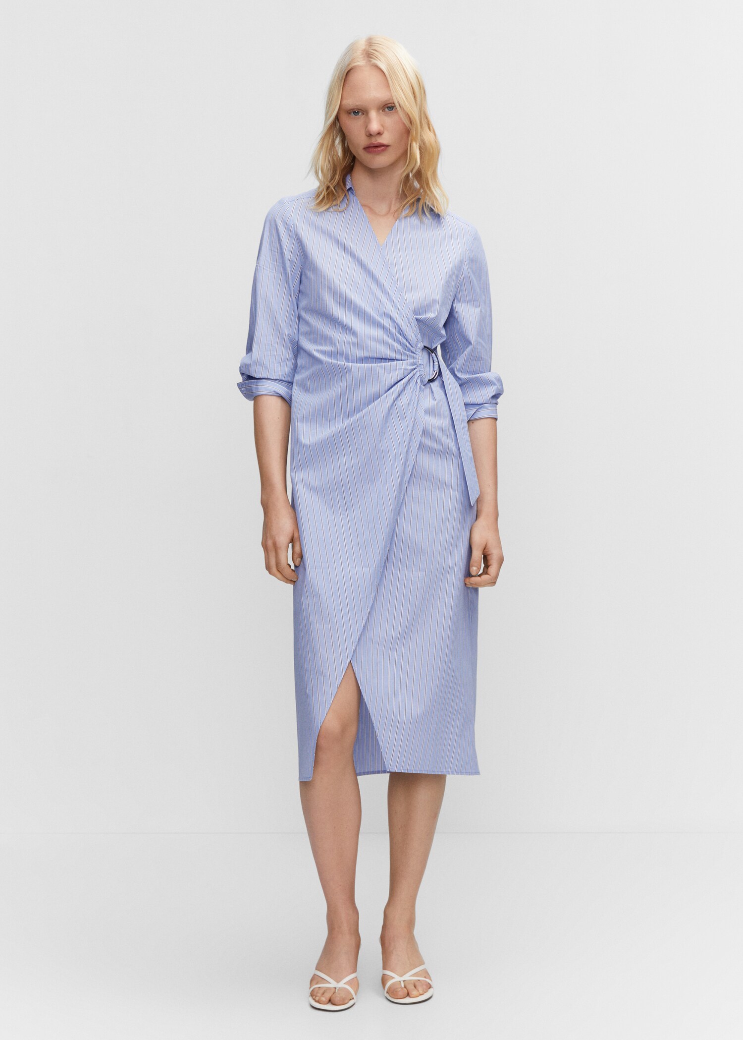 Metallic-detail shirt dress - General plane