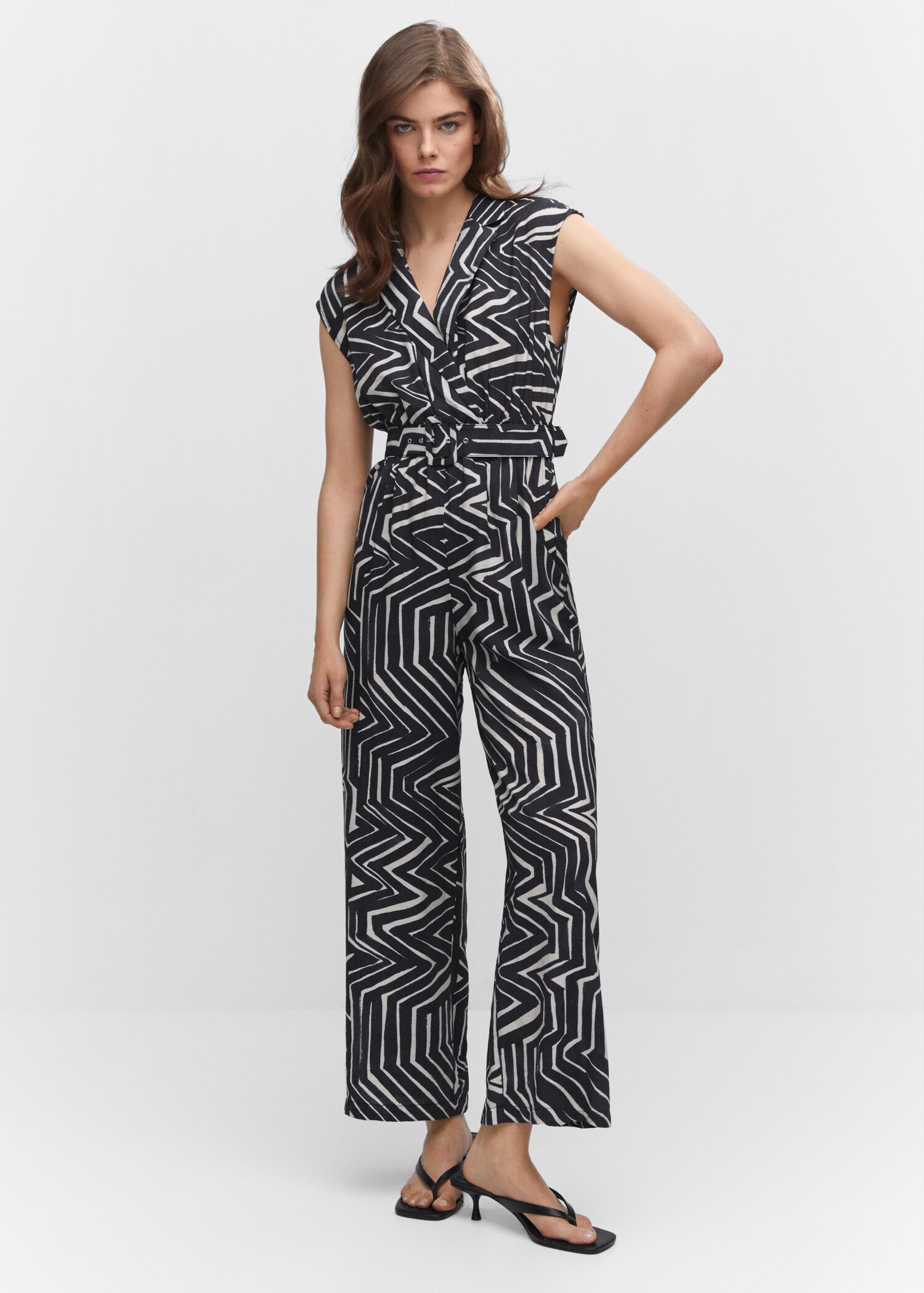 Belt printed jumpsuit - General plane