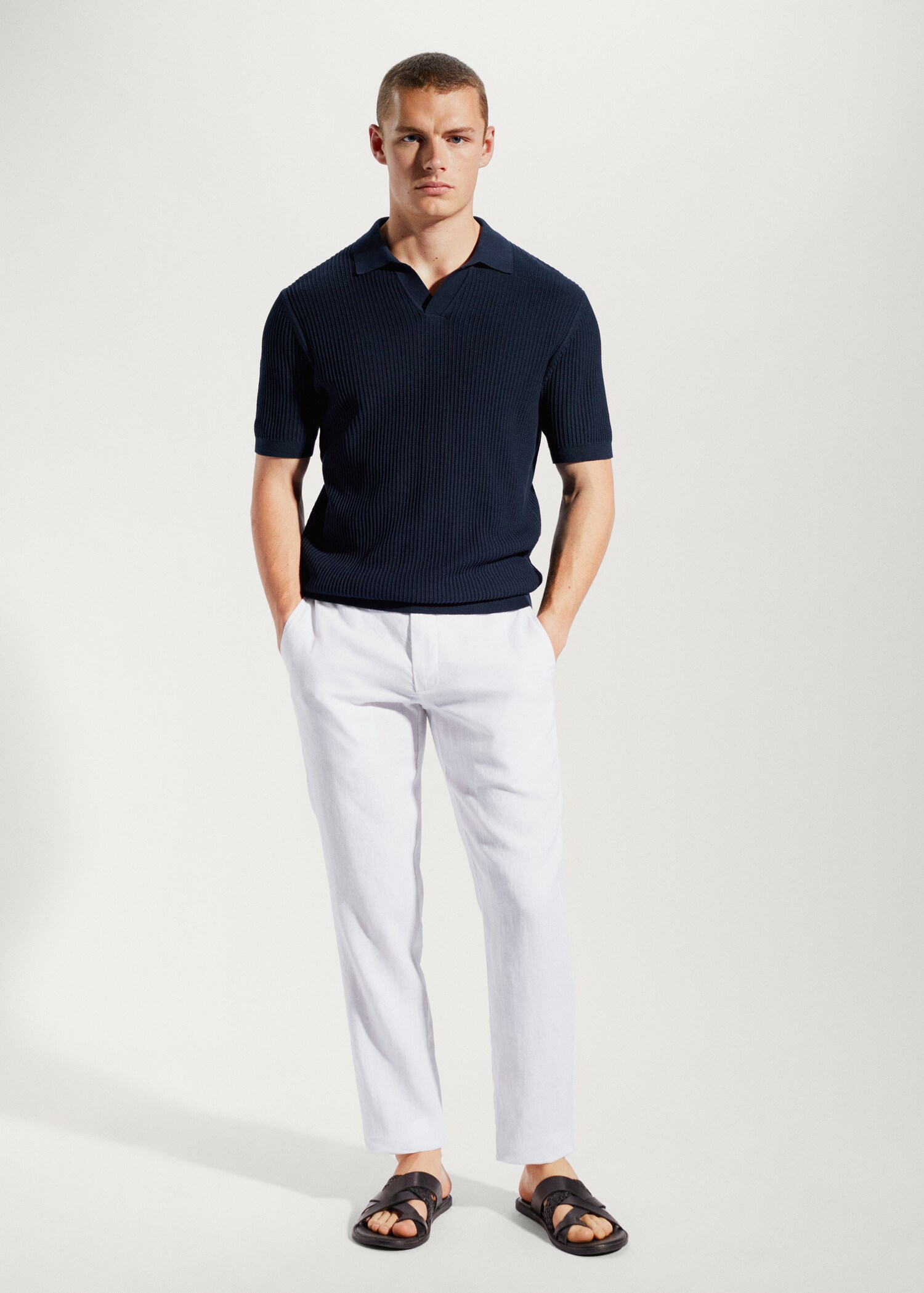 Pantalon 100 % lin slim fit - Plan général