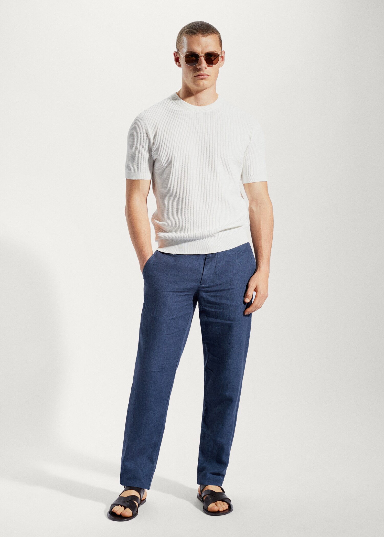 Pantalon 100 % lin slim fit - Plan général