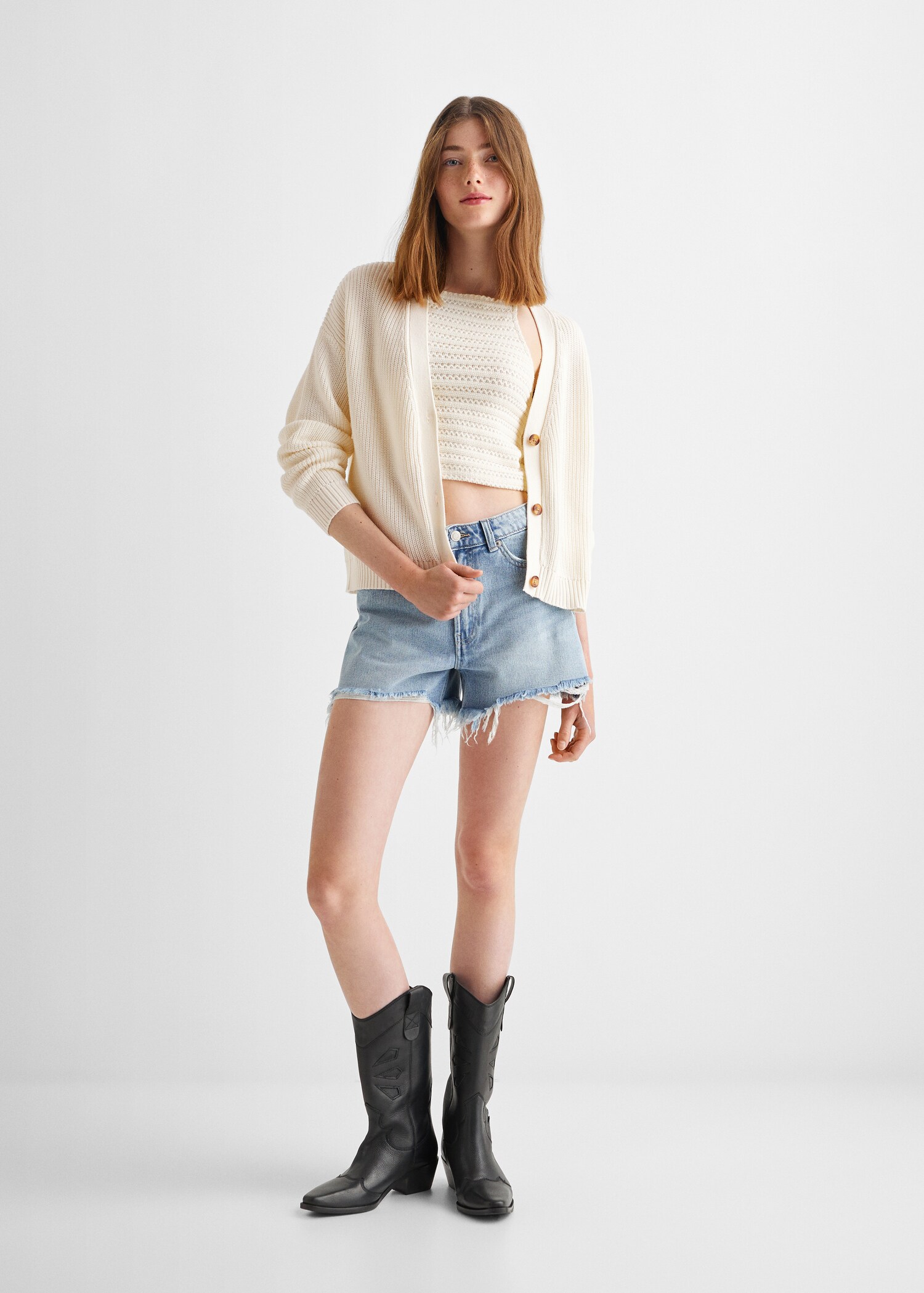 Ribbed knit cardigan - General plane
