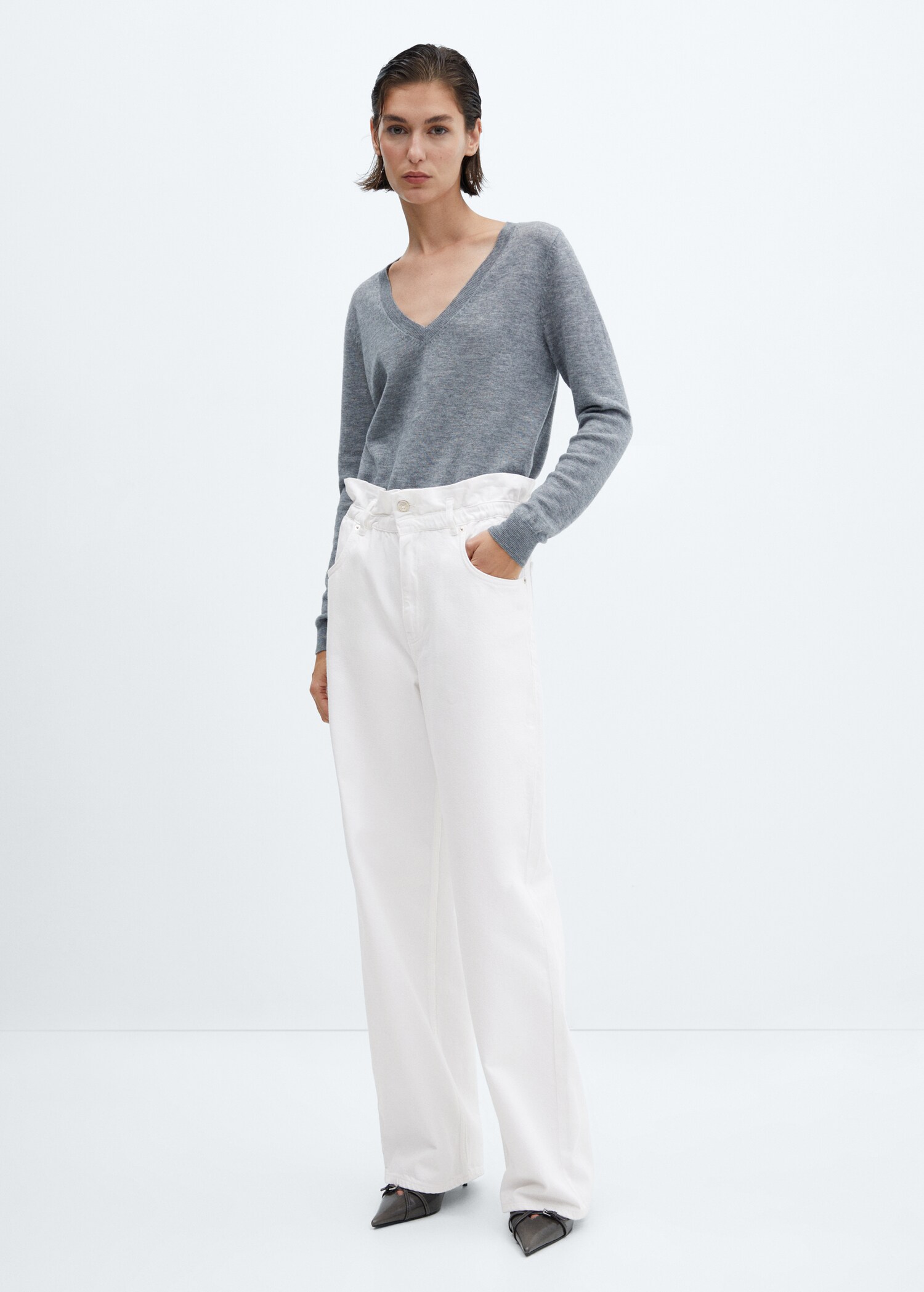 Slouchy jeans met elastische tailleband - Overzichtstekening