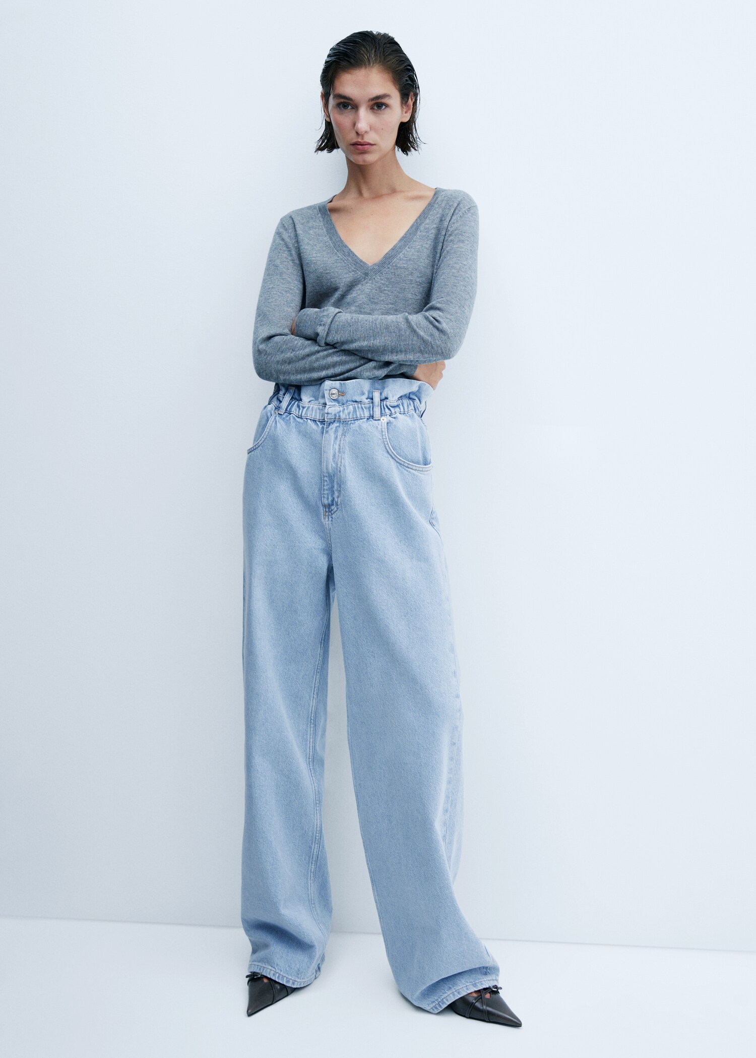 Jean slouchy taille élastique - Plan général
