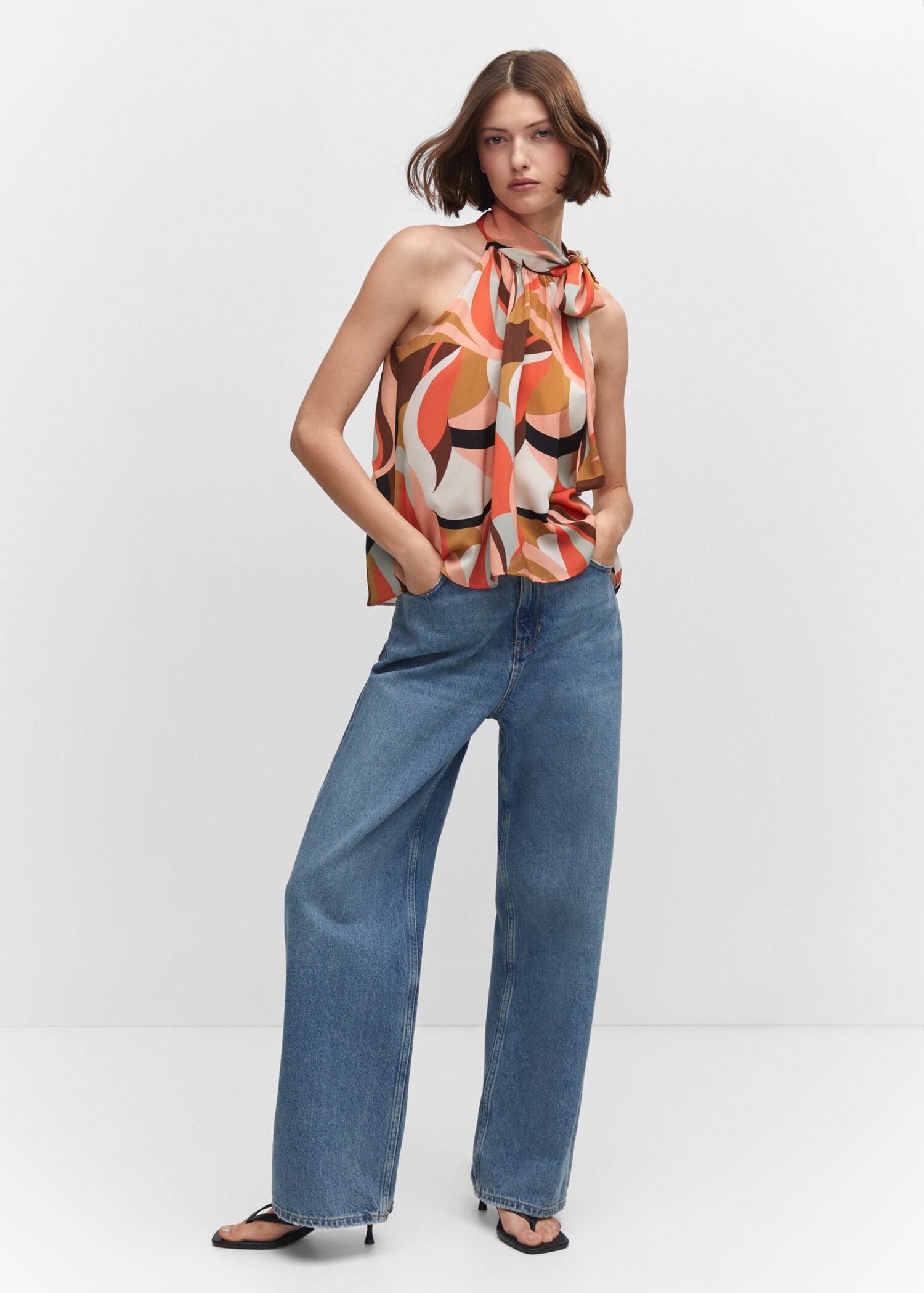 Blusa lazo cuello halter - Plano general
