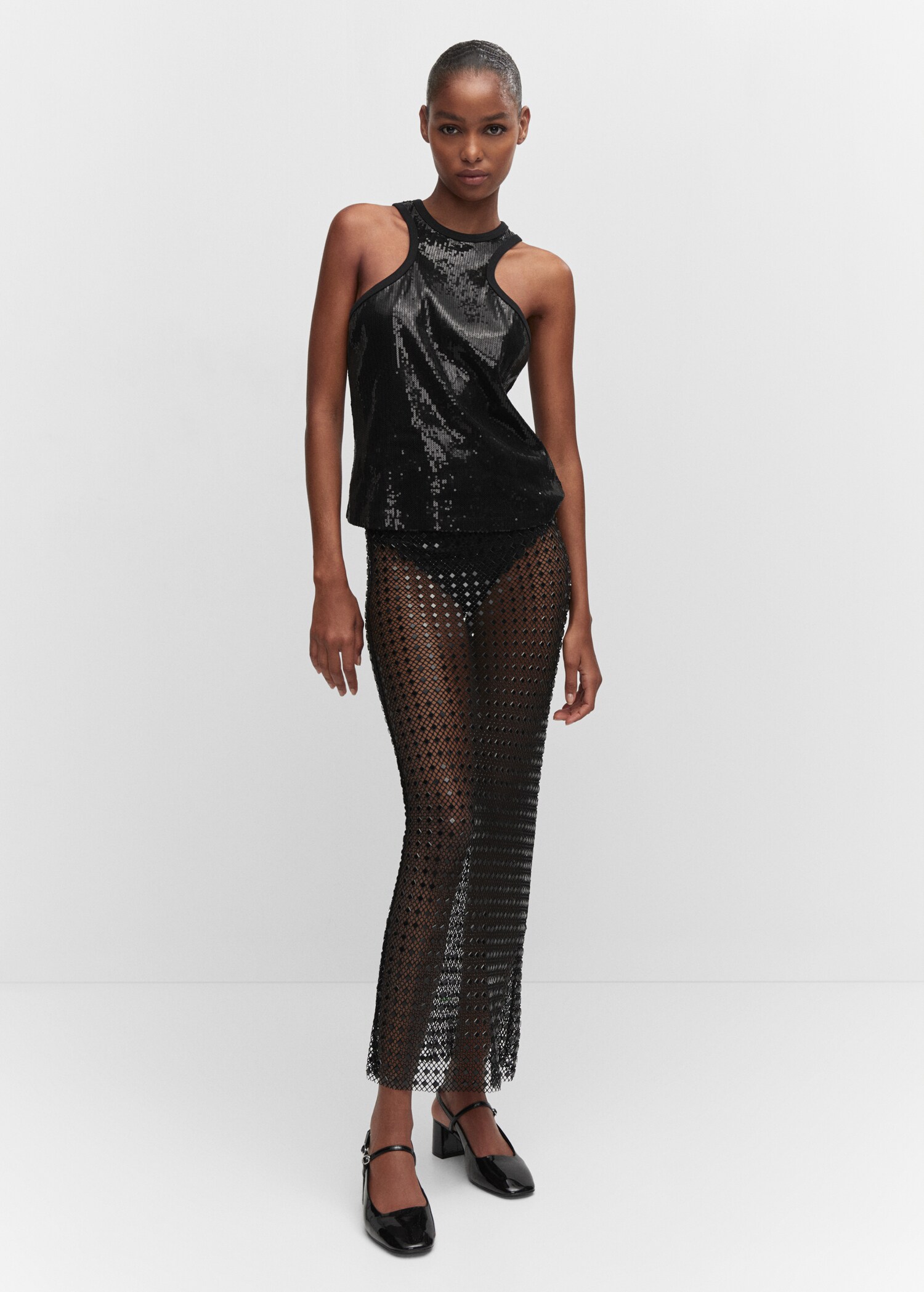 Sequined halter top - General plane