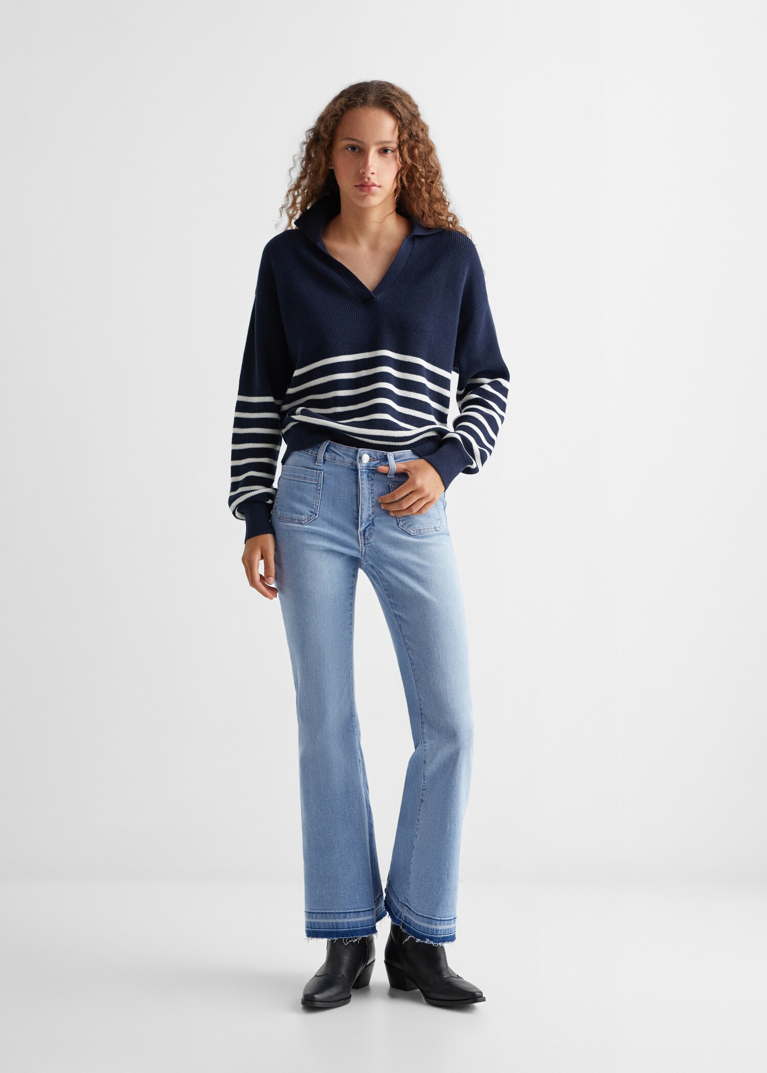 Flared jeans with pocket - Overzichtstekening