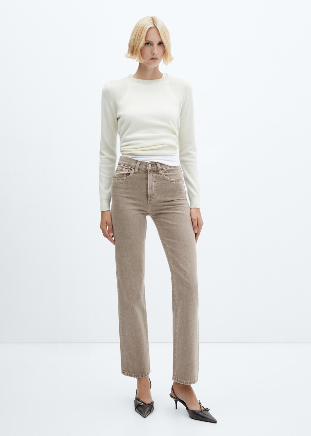Mid-rise straight jeans - image 2