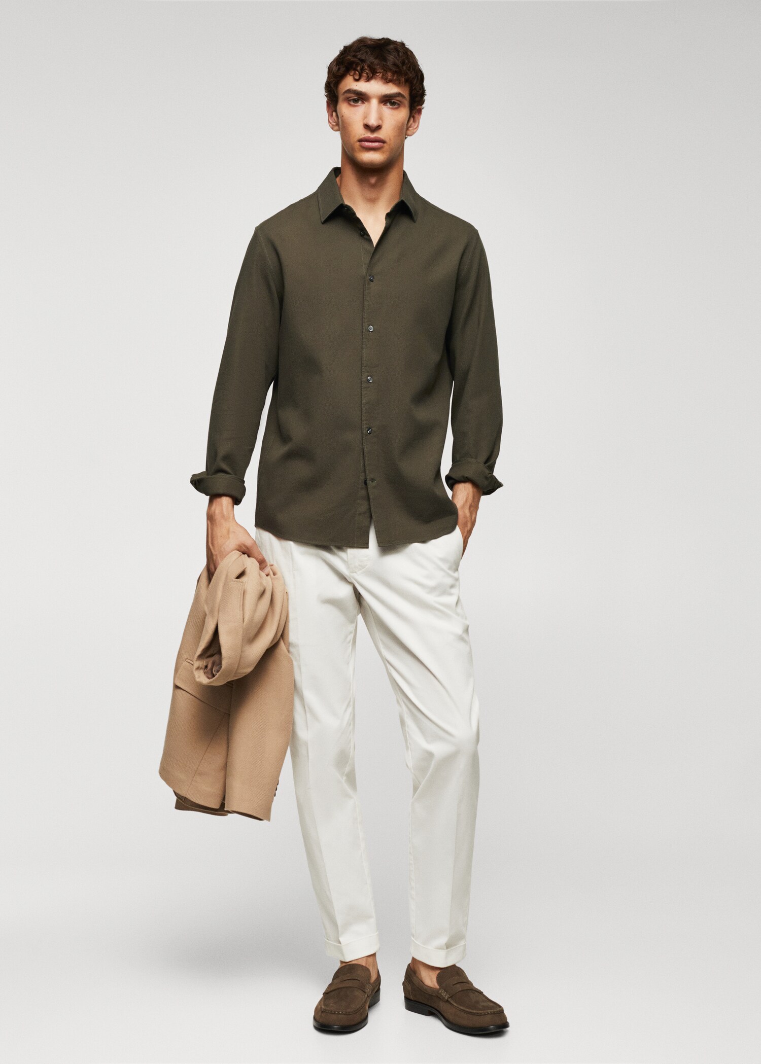 Chemise slim fit structurée coton - Plan général