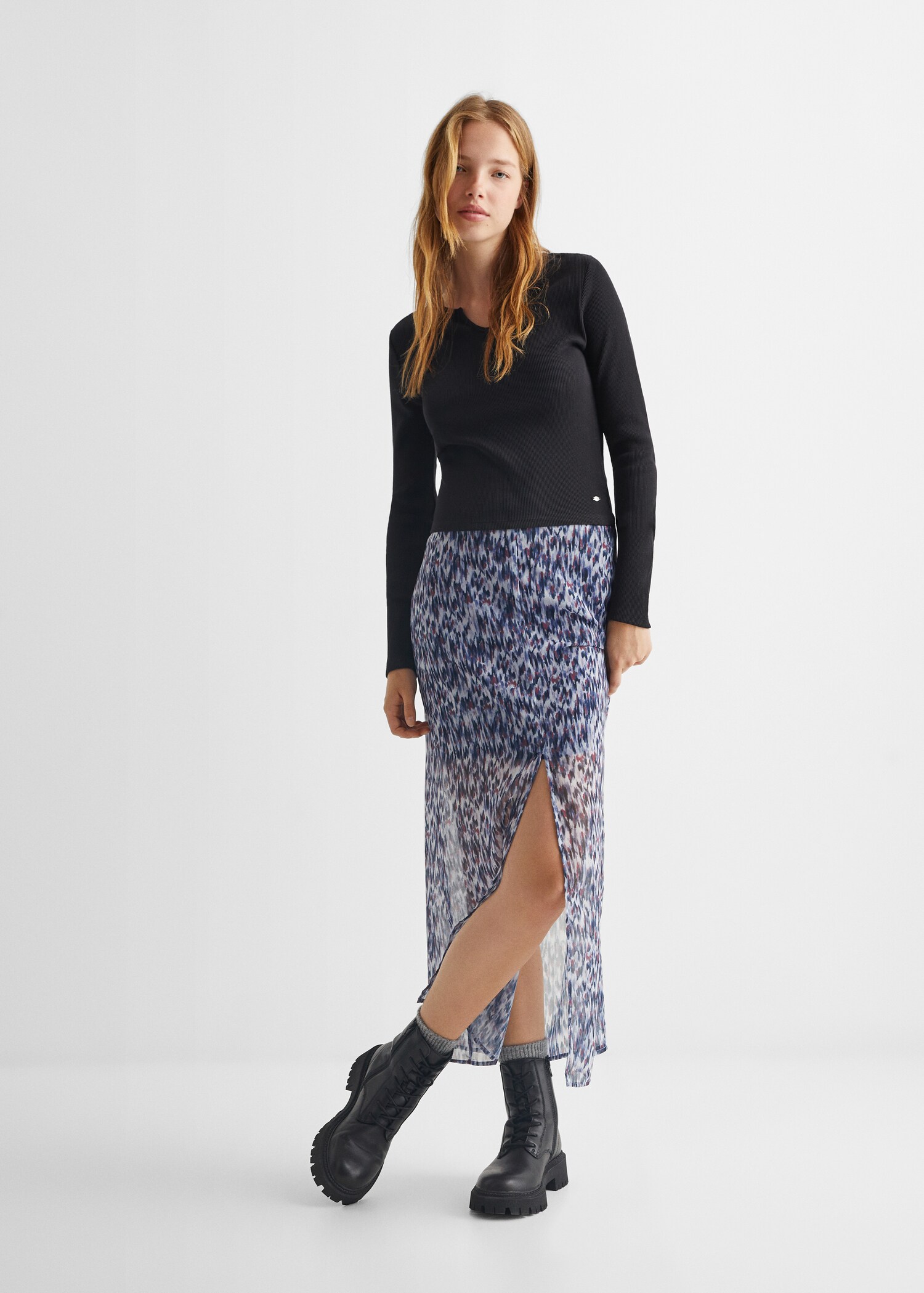 Camiseta manga larga canalé - Plano general