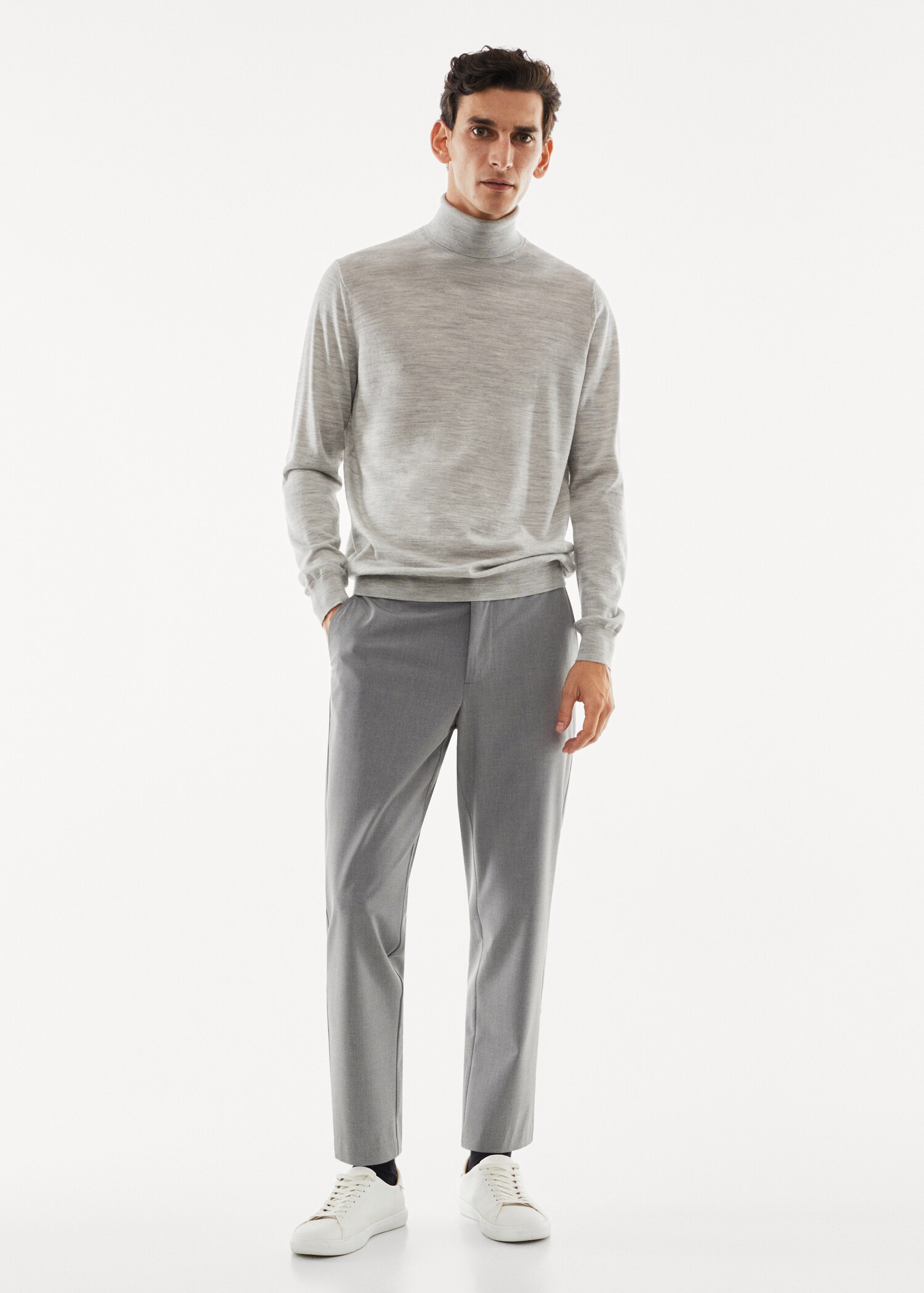 Jersey 100% lana merino cuello alto - Plano general