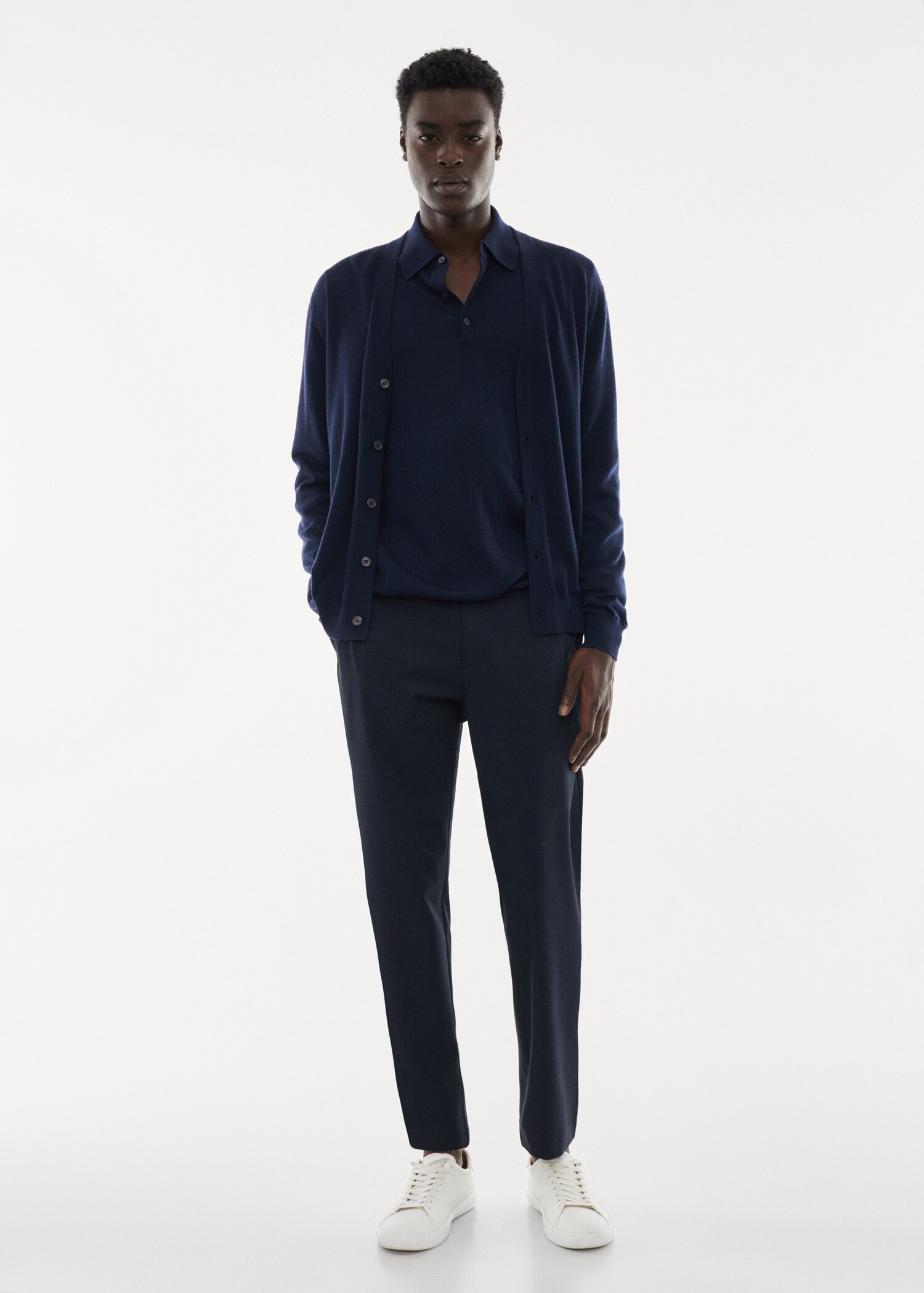 100% merino wool long- sleeved polo shirt - General plane