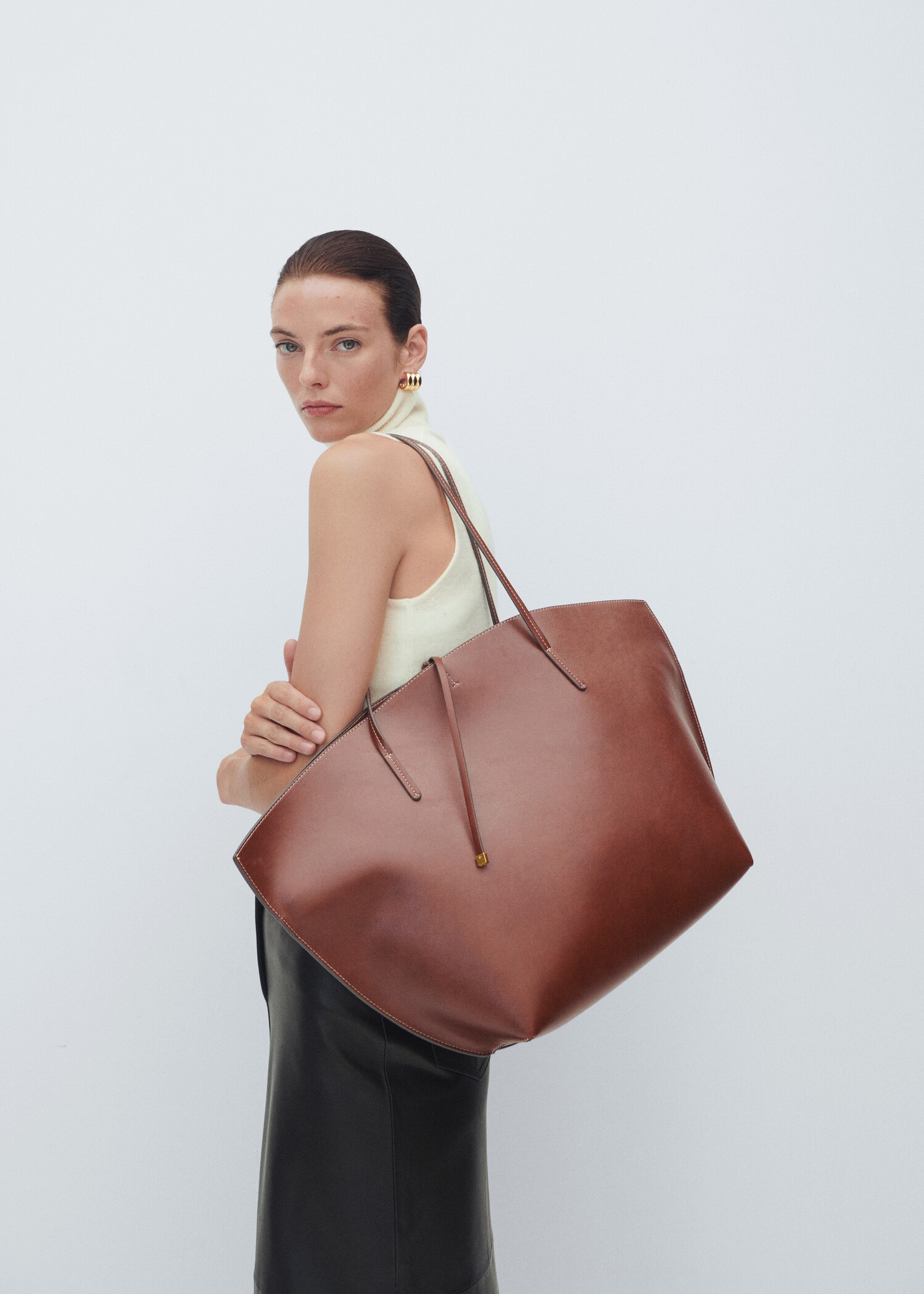 Shopper bag with double handle - General plane