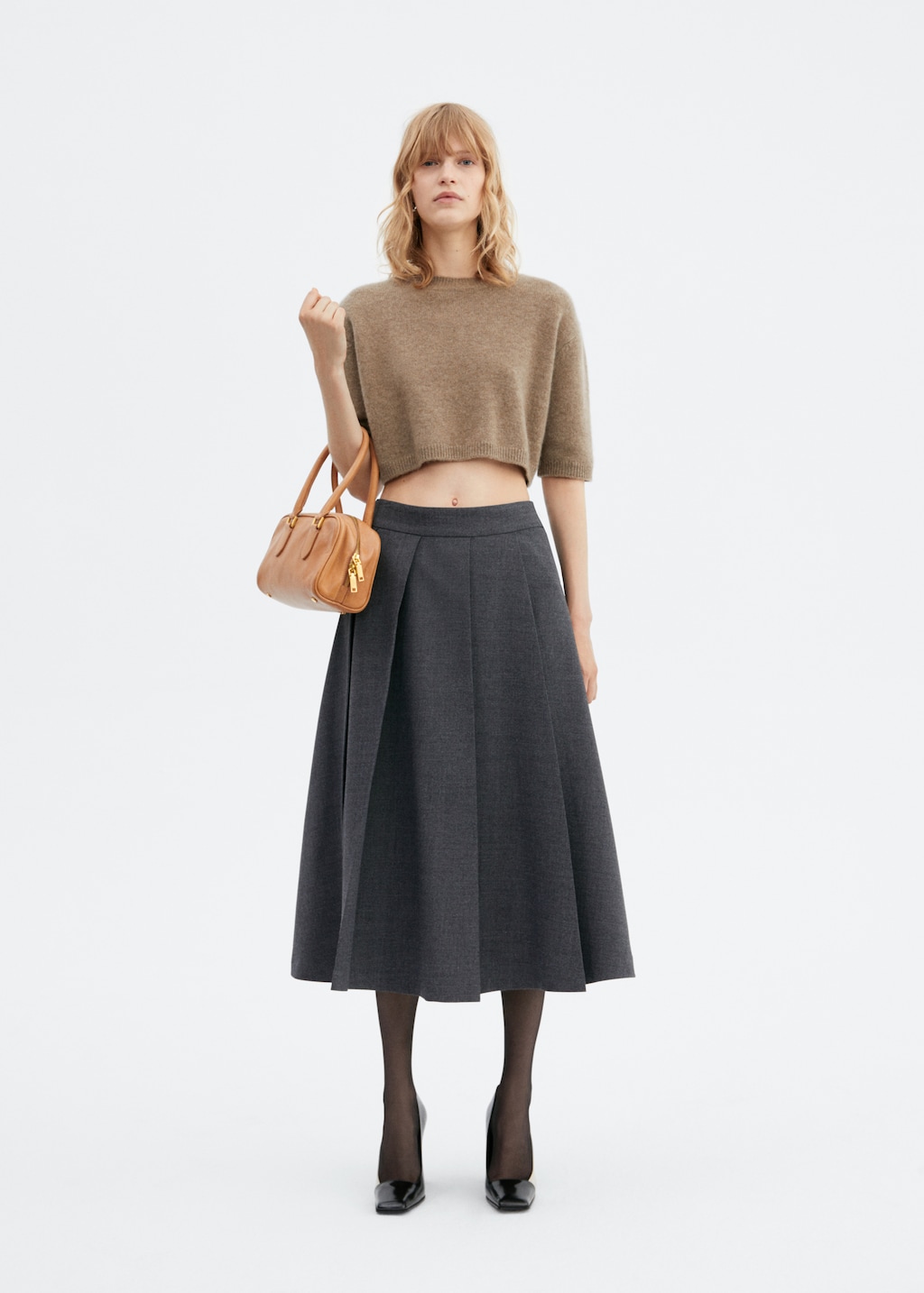 Cropped cashmere sweater