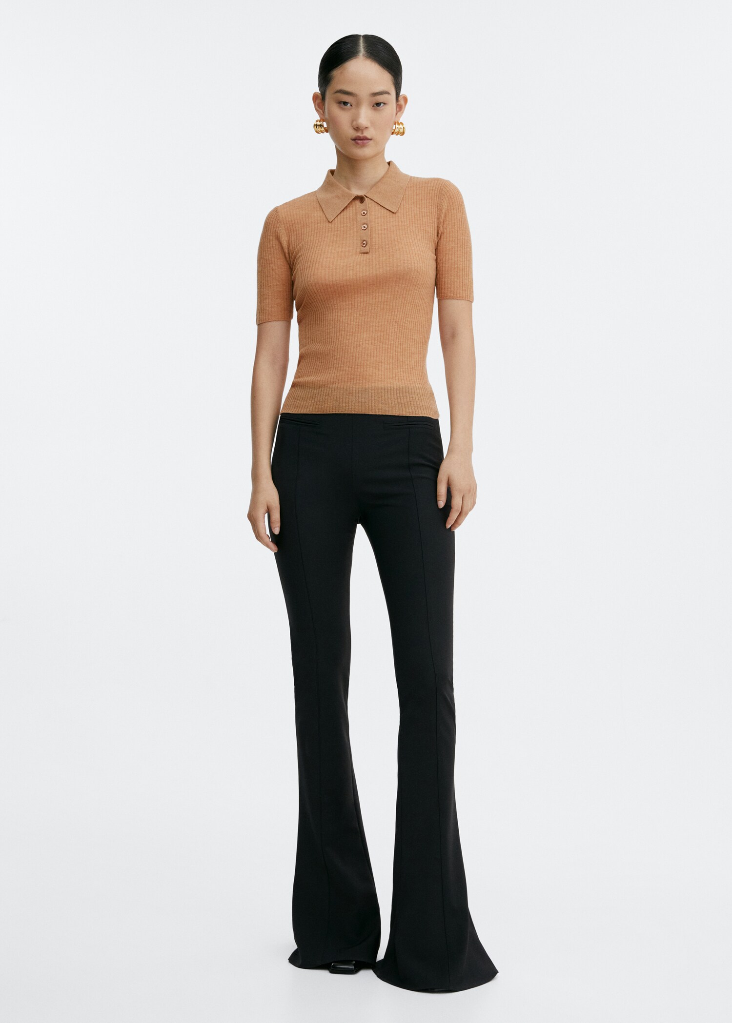 Polo collar wool sweater - Tampilan Umum