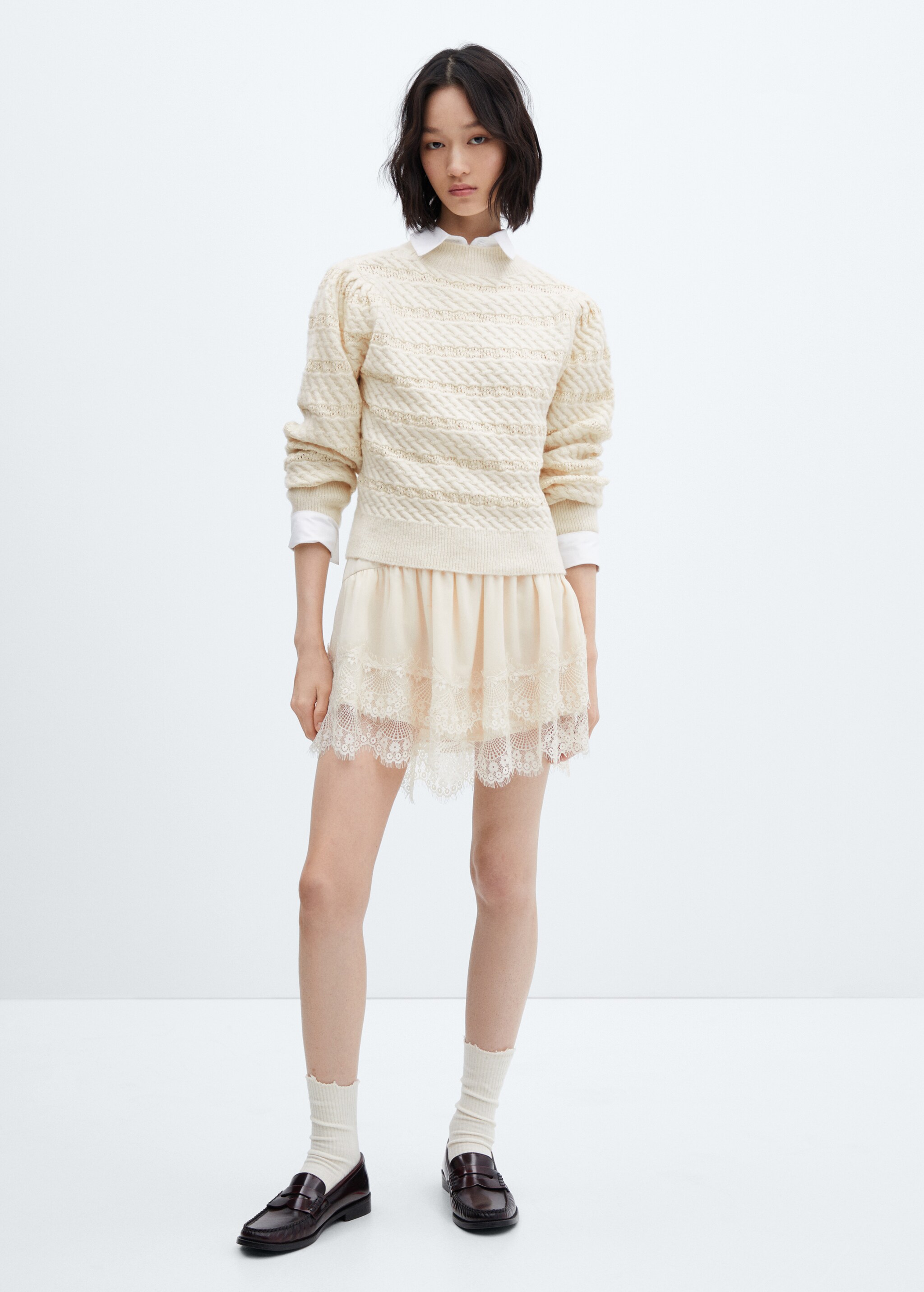 Knitted braided sweater - Plan general