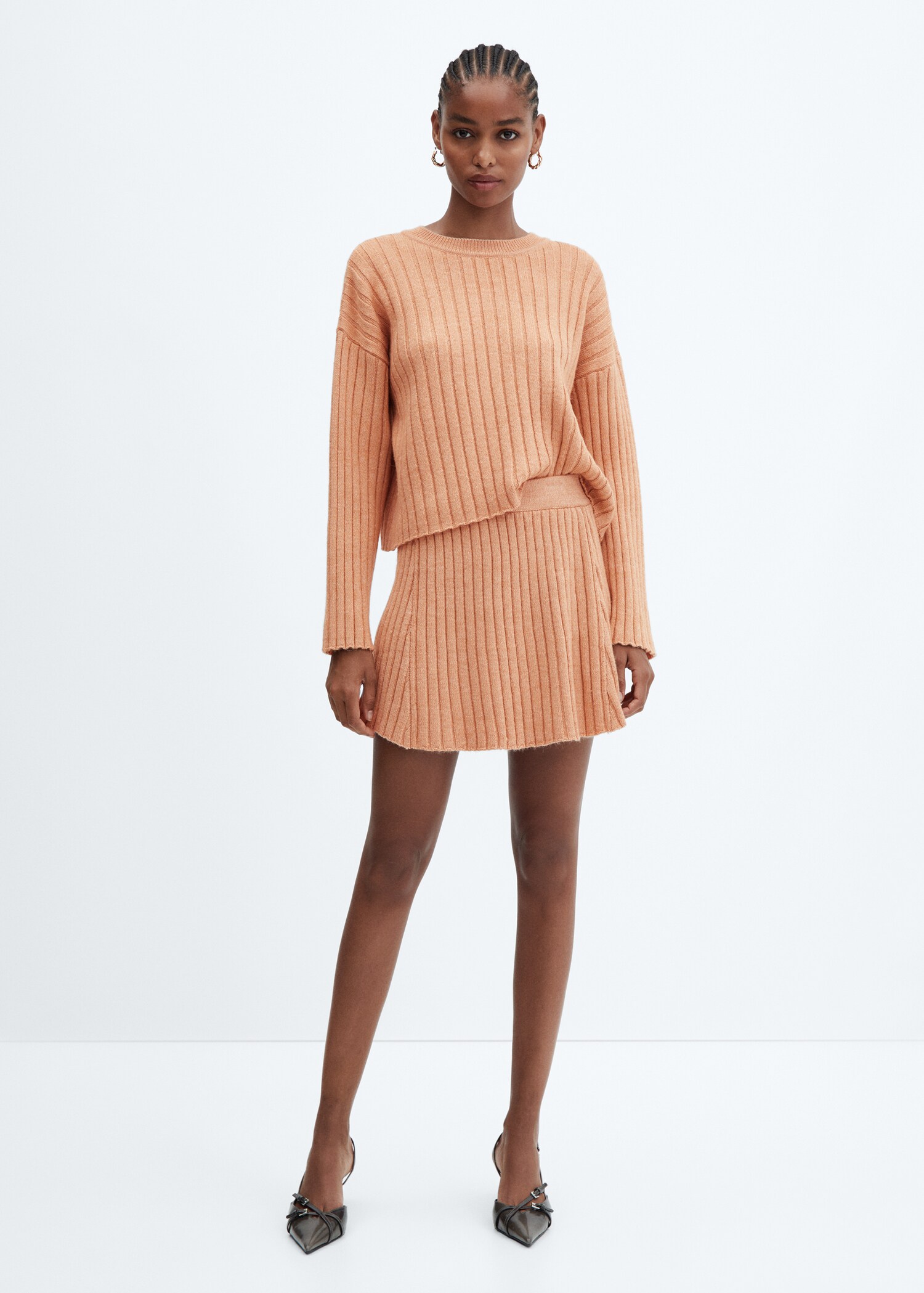 Ribbed round-neck sweater  - General plane