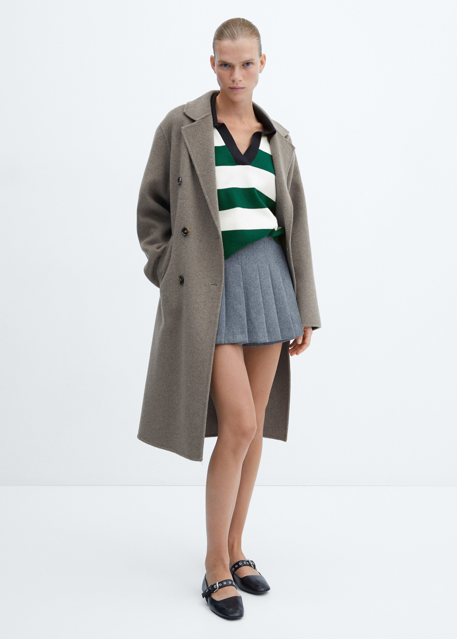 Striped polo-neck sweater - General plane