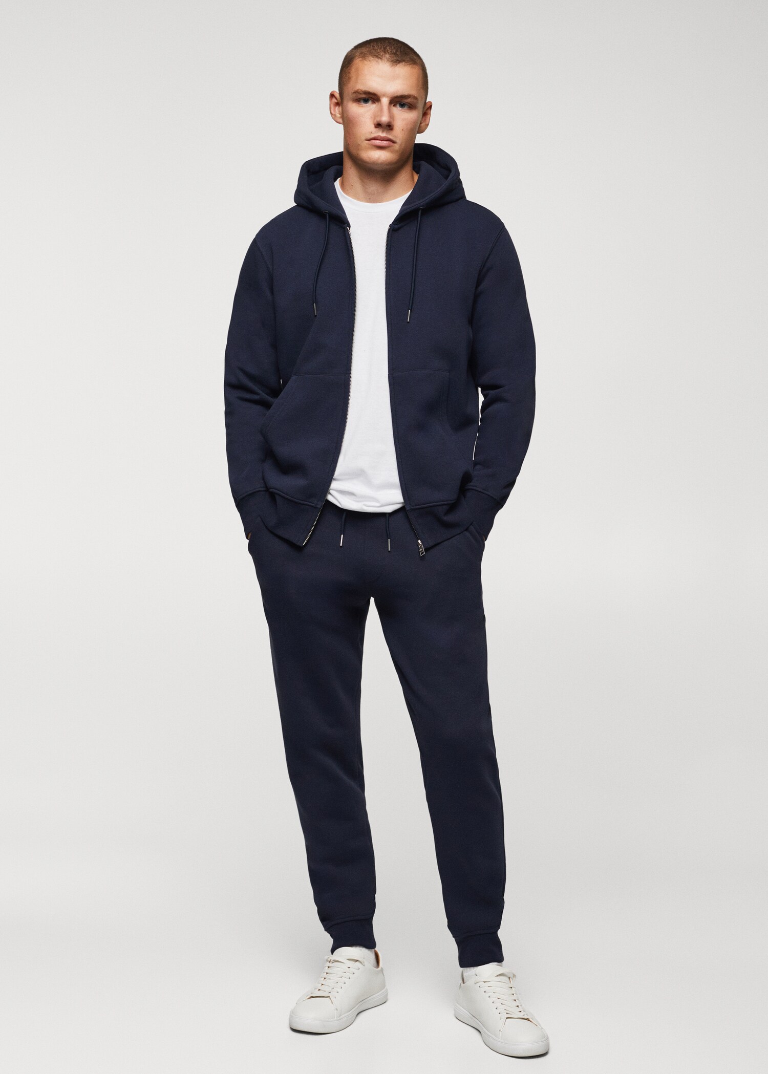 Sudadera algodón capucha cremallera - Plano general