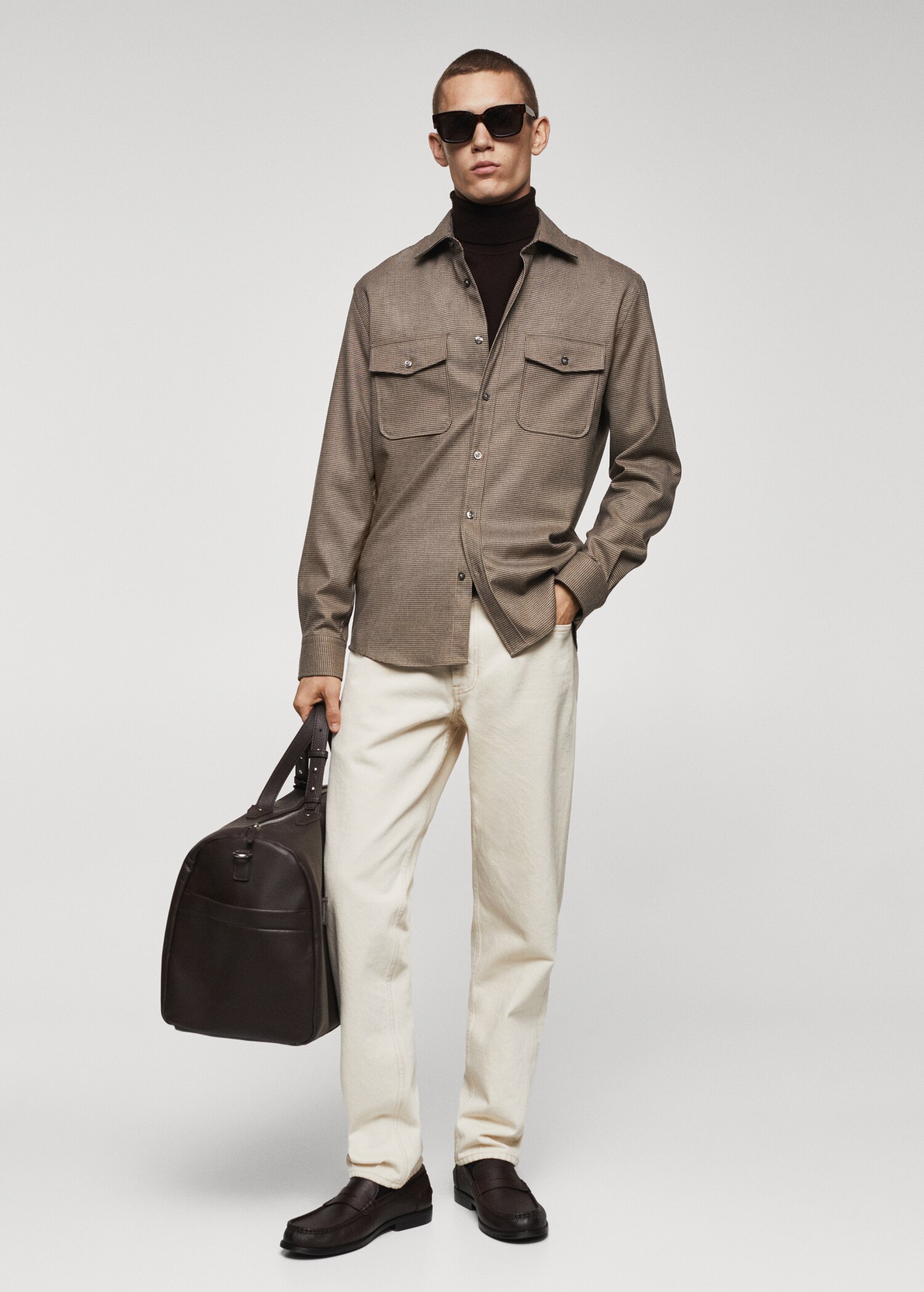 Pocketed cotton overshirt - General plane