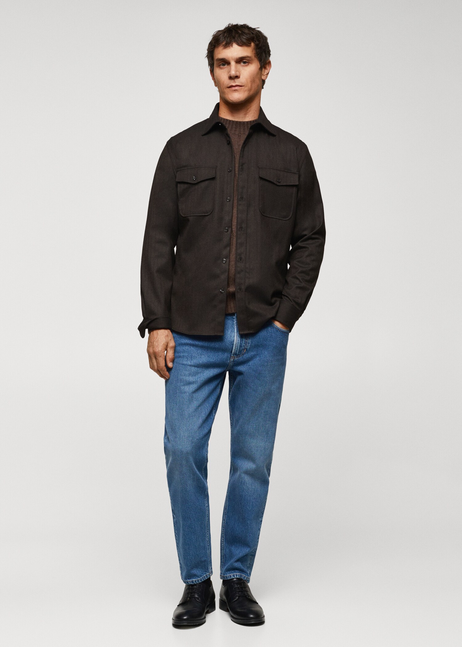 Pocketed cotton overshirt - General plane